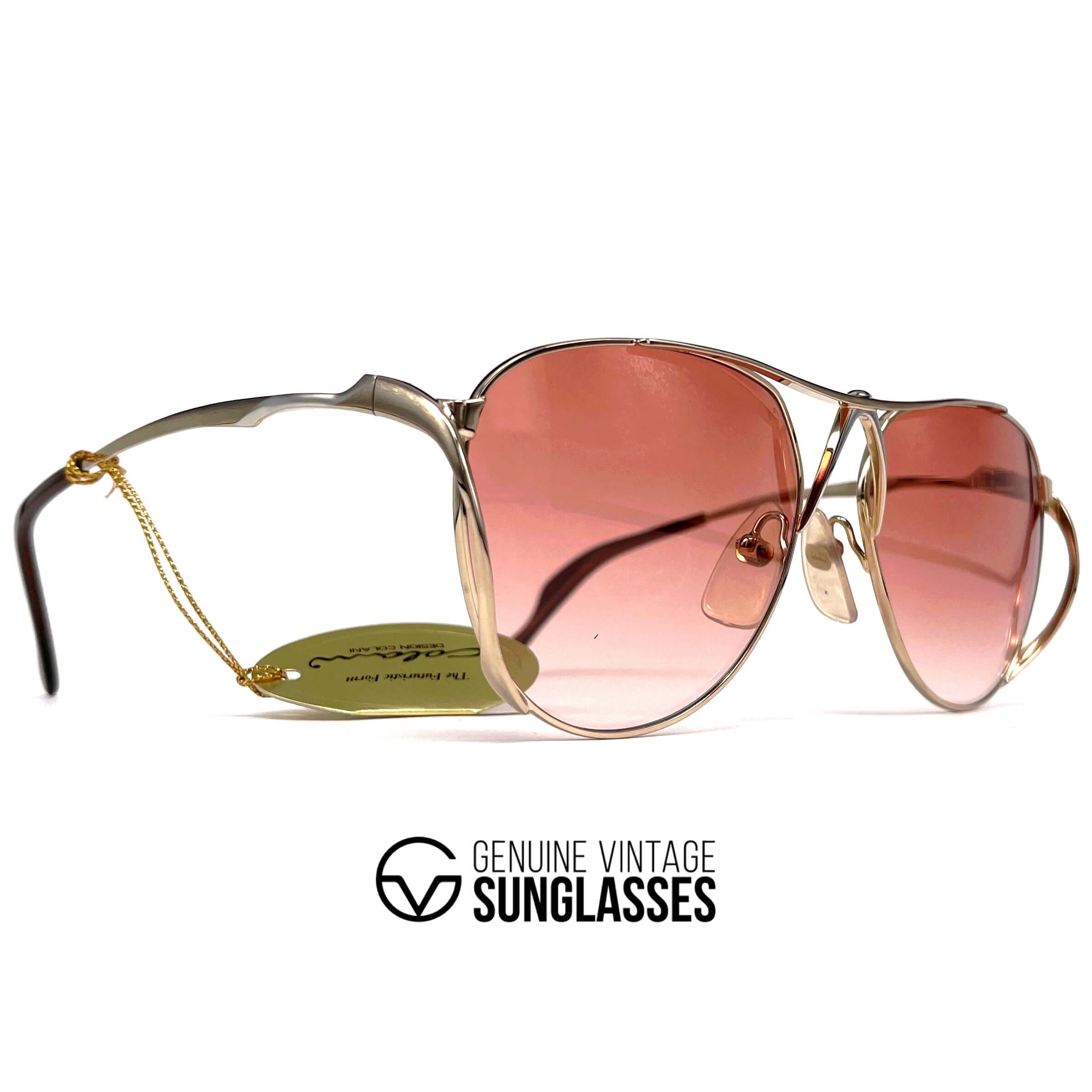 Vintage COLANI 1002 futuristic art gold red sunglasses