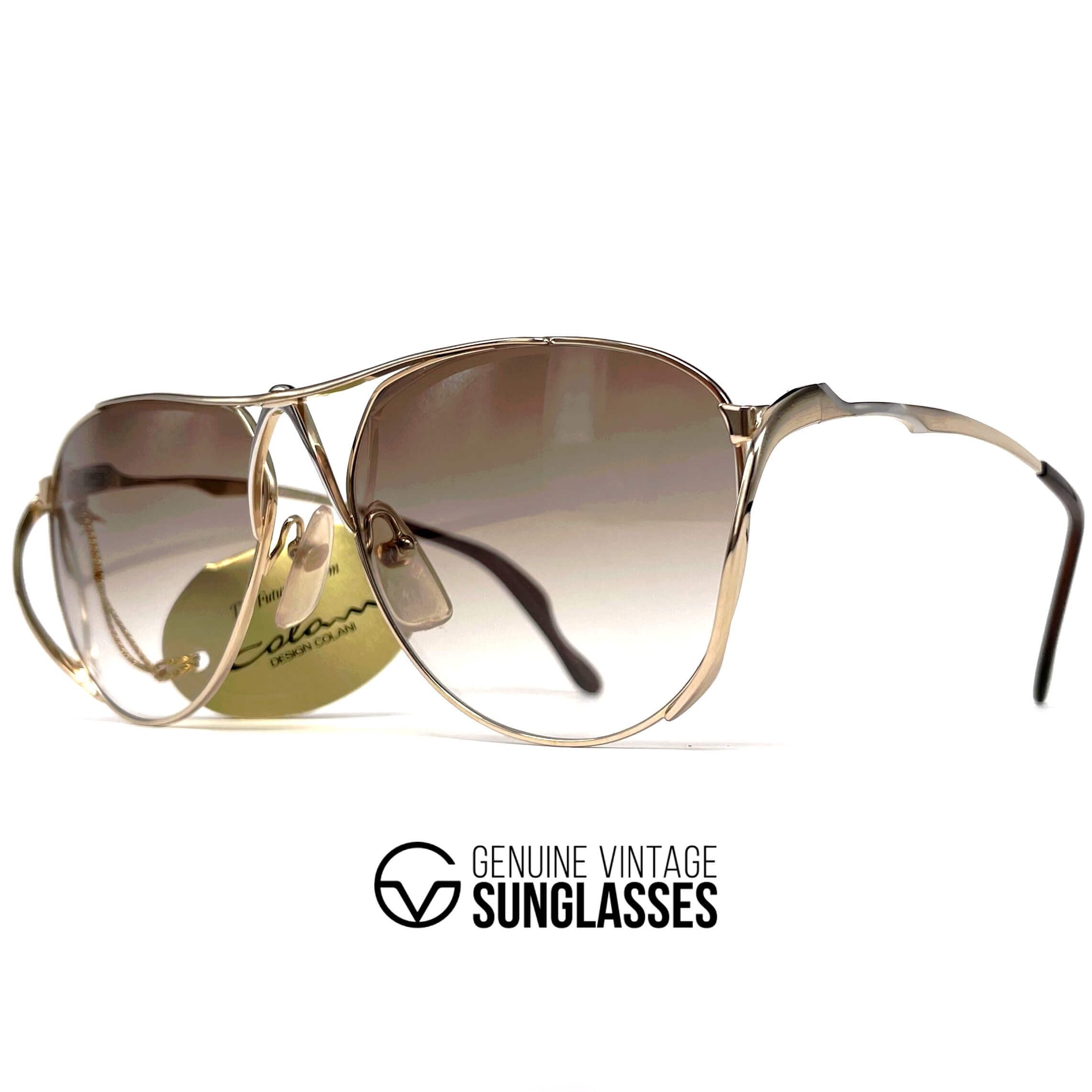 Vintage COLANI 1002 futuristic art gold sunglasses