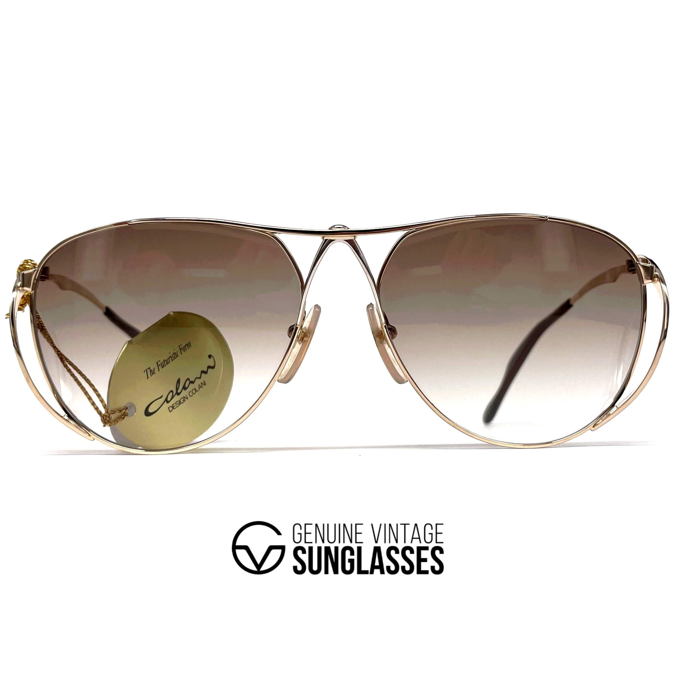 Vintage COLANI 1002 futuristic art gold sunglasses
