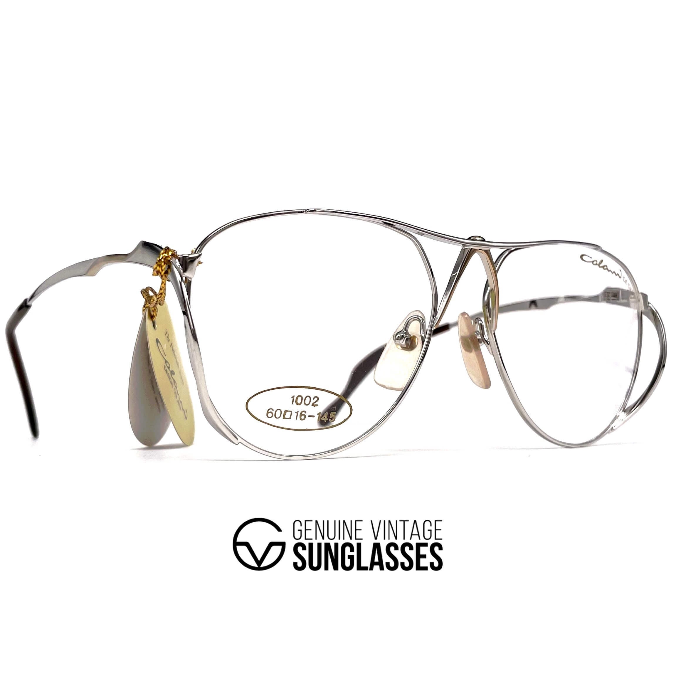 Vintage COLANI 1002 futuristic art silver glasses frames large