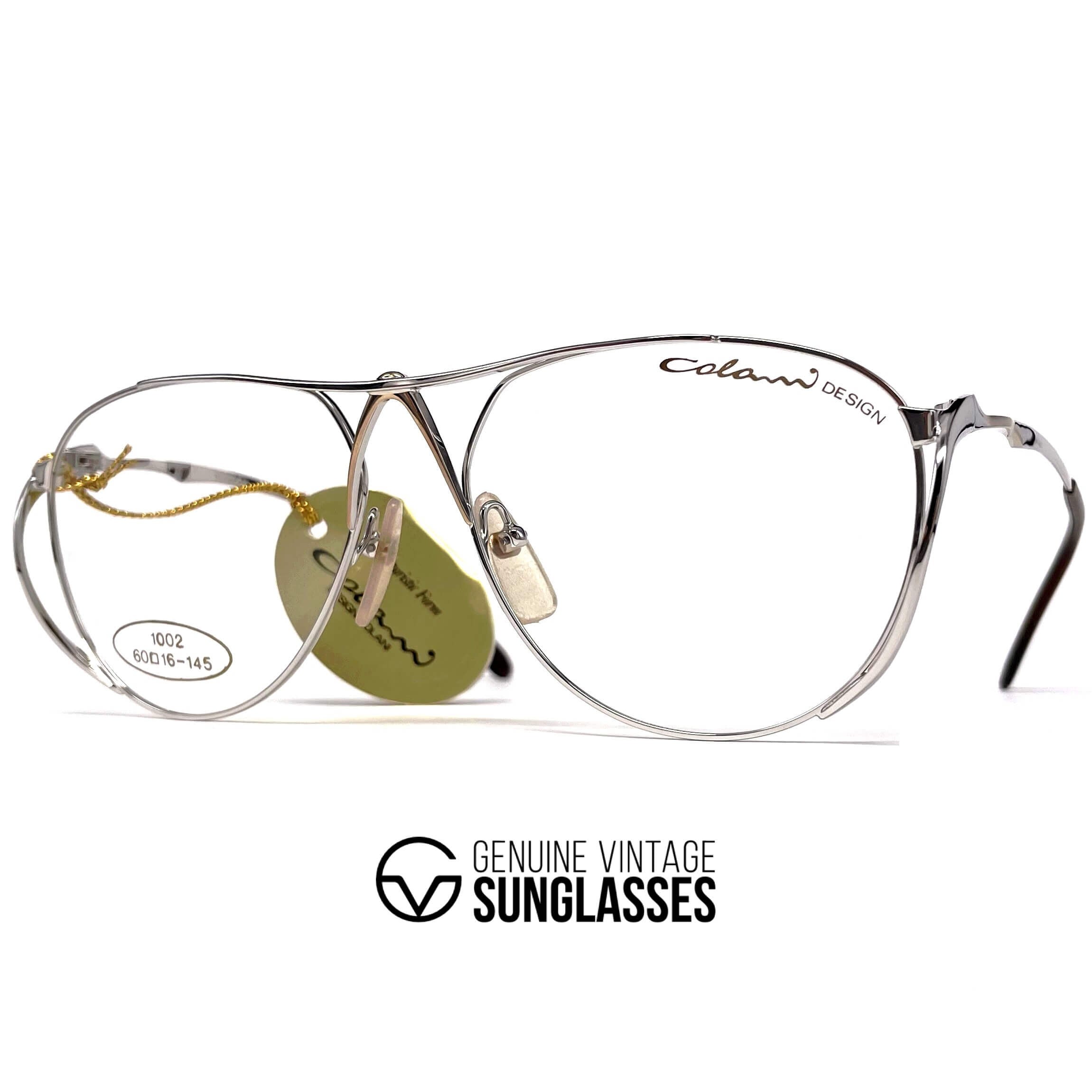Vintage COLANI 1002 futuristic art silver glasses frames large