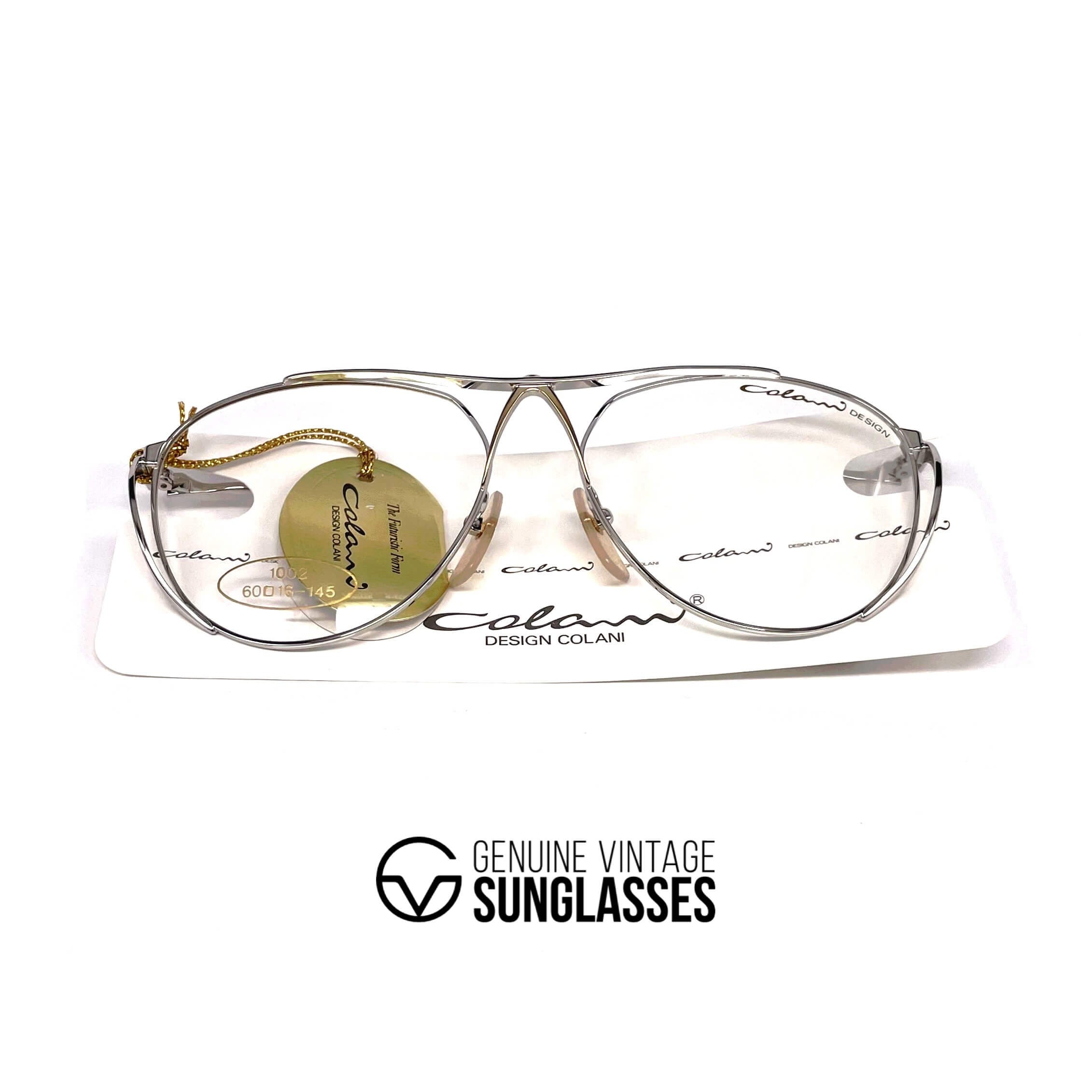 Vintage COLANI 1002 futuristic art silver glasses frames large