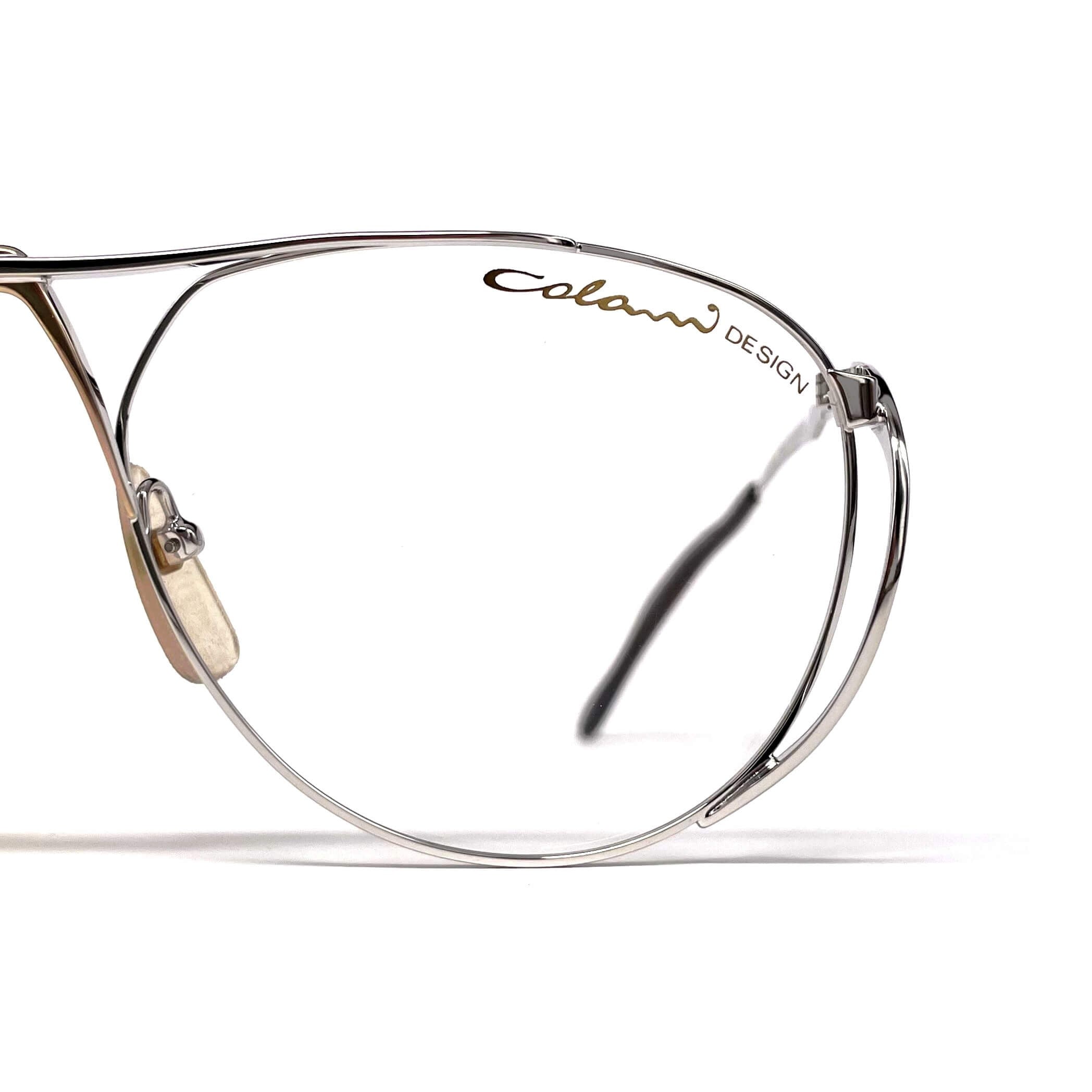 Vintage COLANI 1002 futuristic art silver glasses frames large