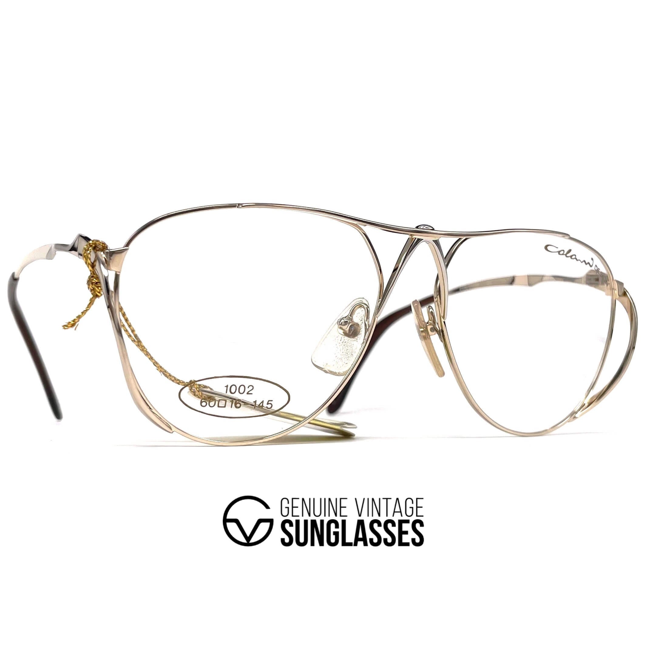 Vintage COLANI 1002 futuristic gold art glasses frames large