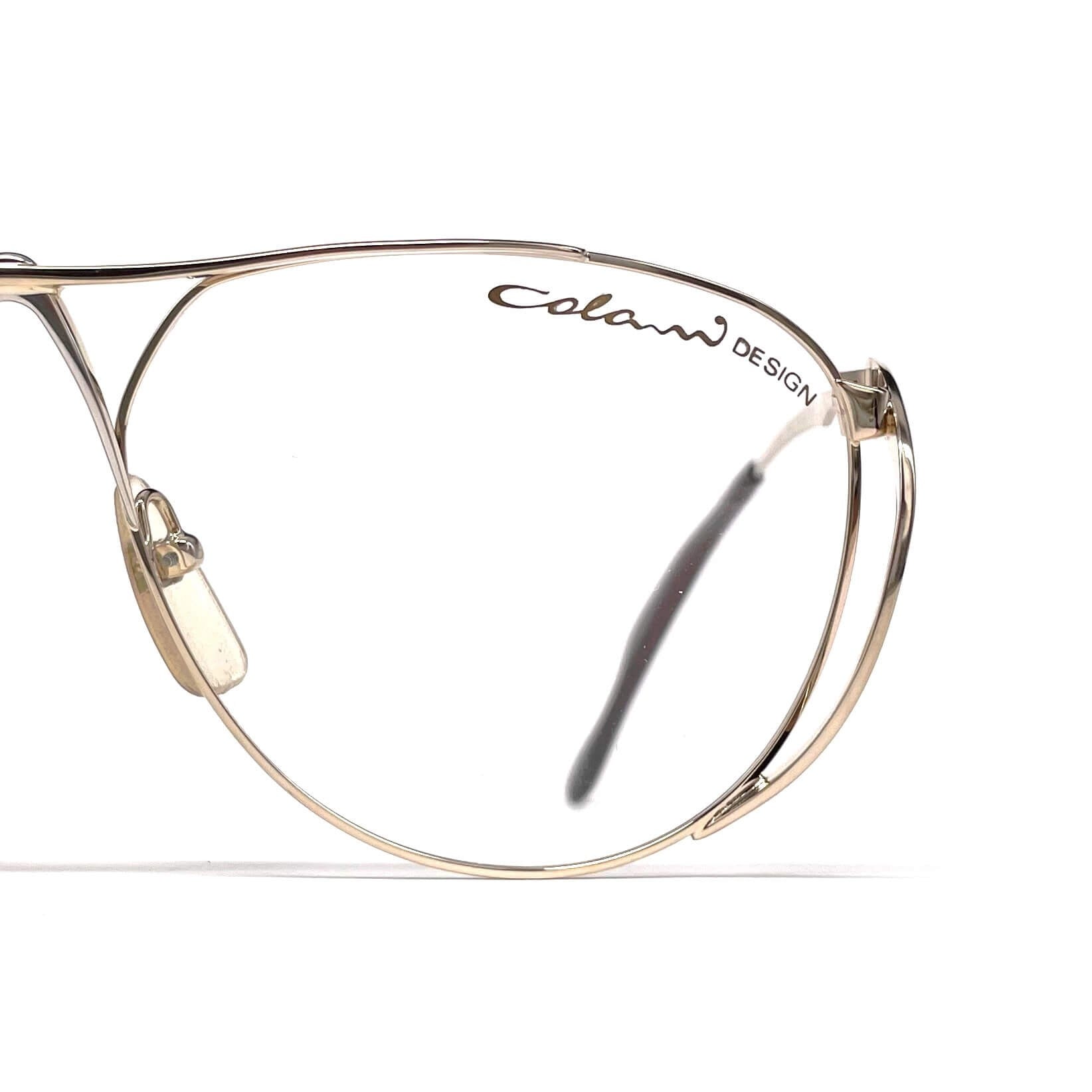 Vintage COLANI 1002 futuristic gold art glasses frames large
