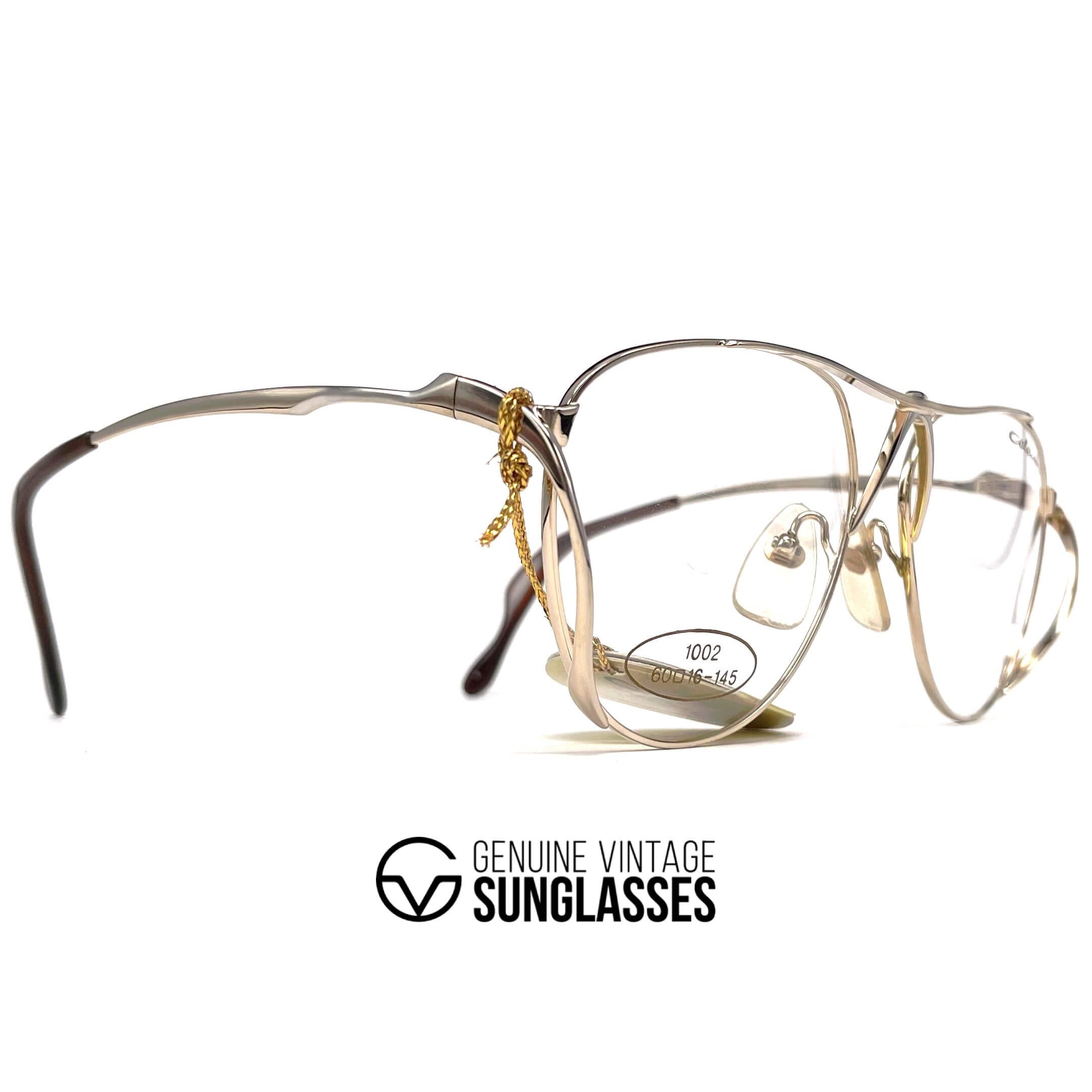 Vintage COLANI 1002 futuristic gold art glasses frames large