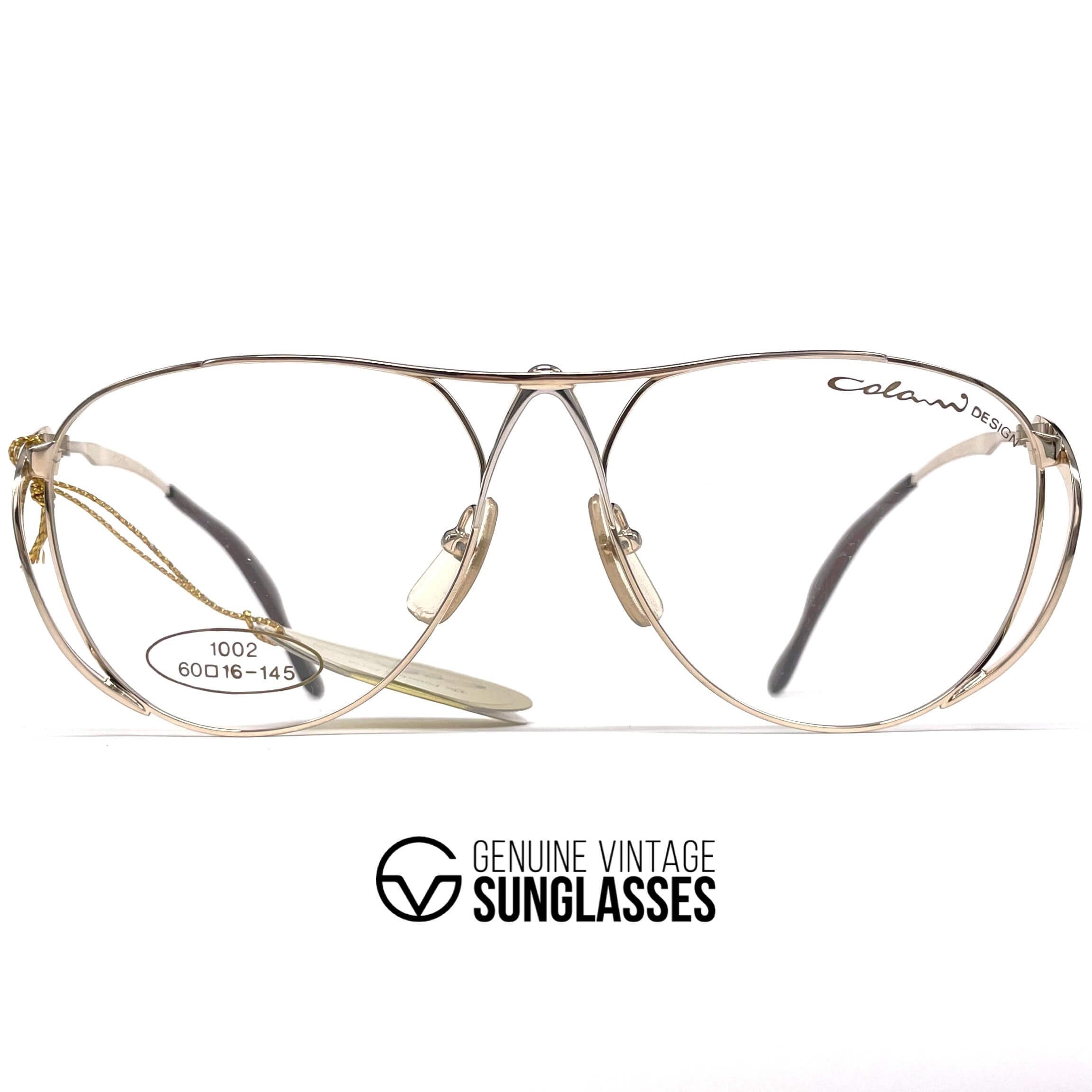 Vintage COLANI 1002 futuristic gold art glasses frames large