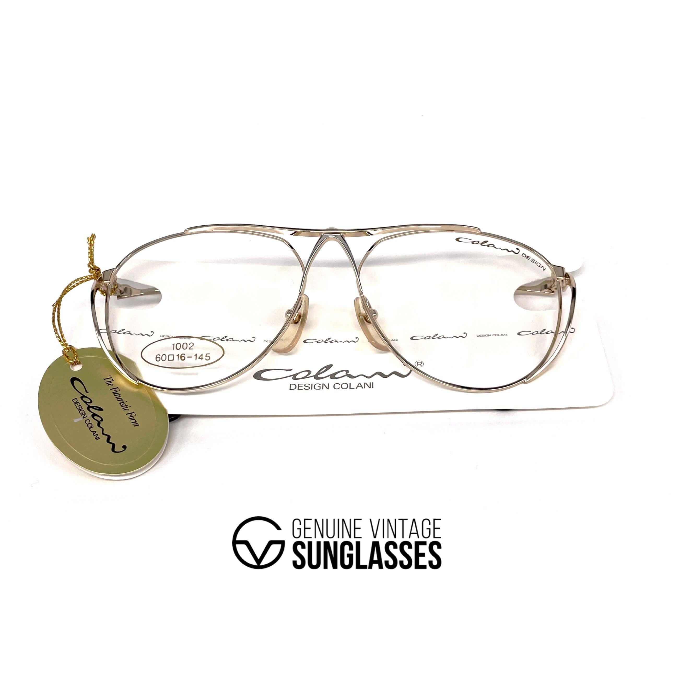 Vintage COLANI 1002 futuristic gold art glasses frames large