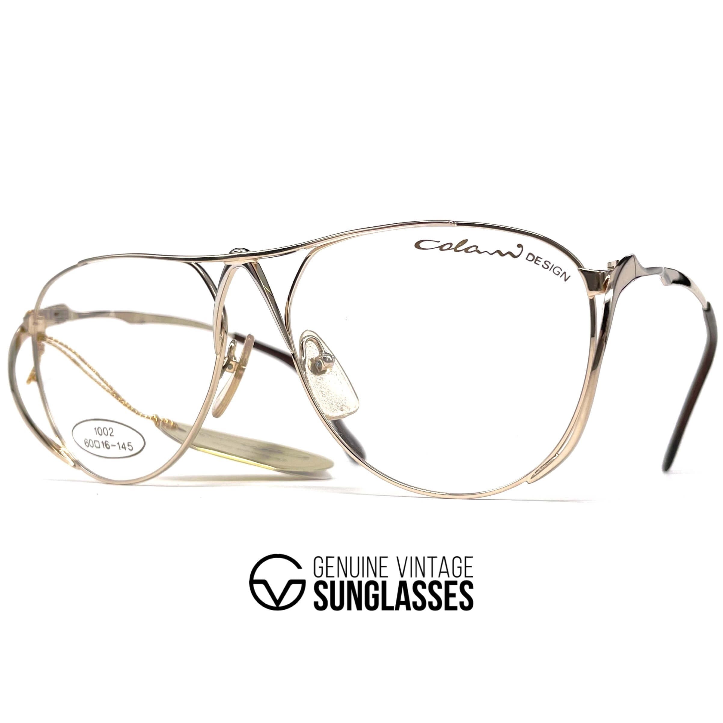 Vintage COLANI 1002 futuristic gold art glasses frames large