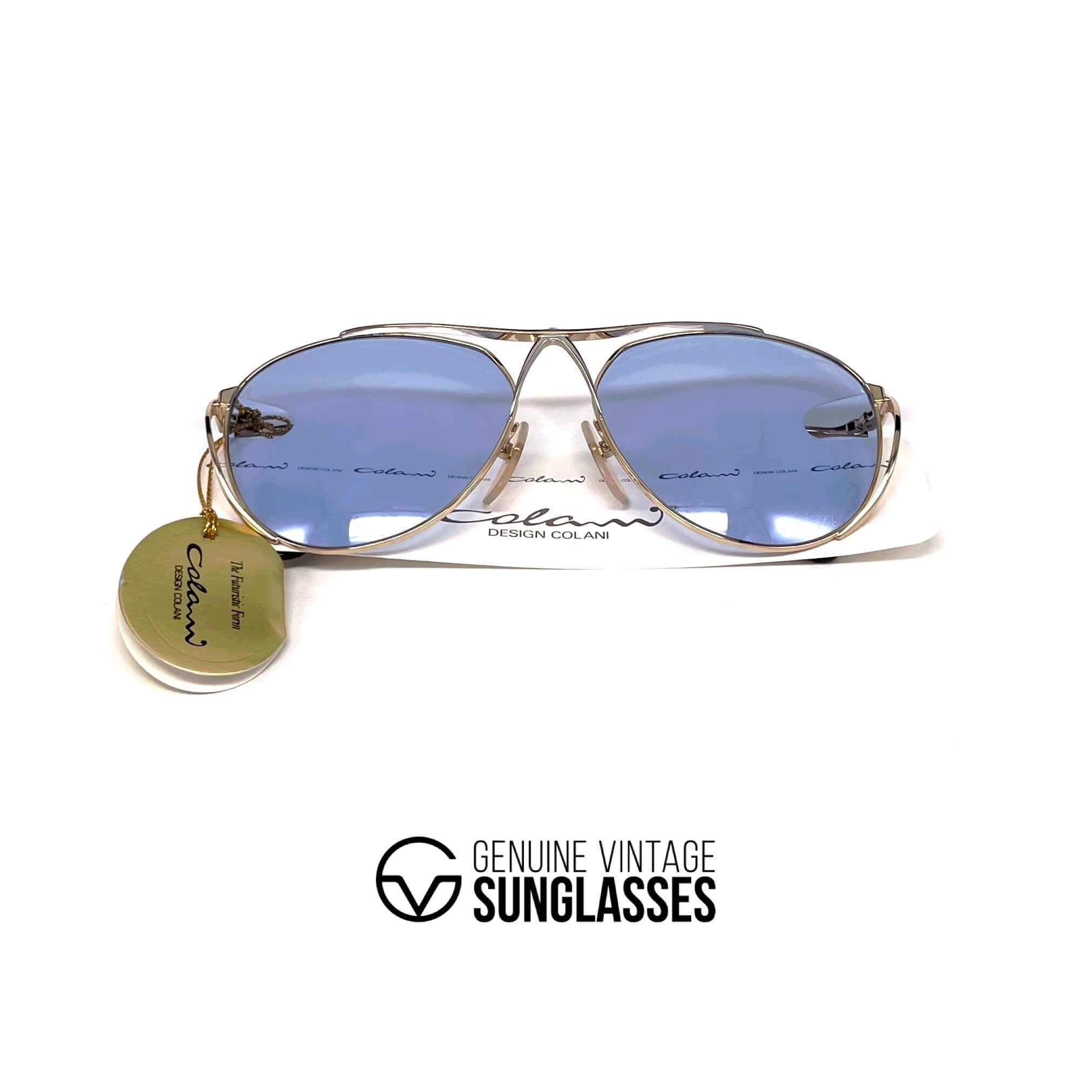 Vintage COLANI 1002 gold blue futuristic art sunglasses