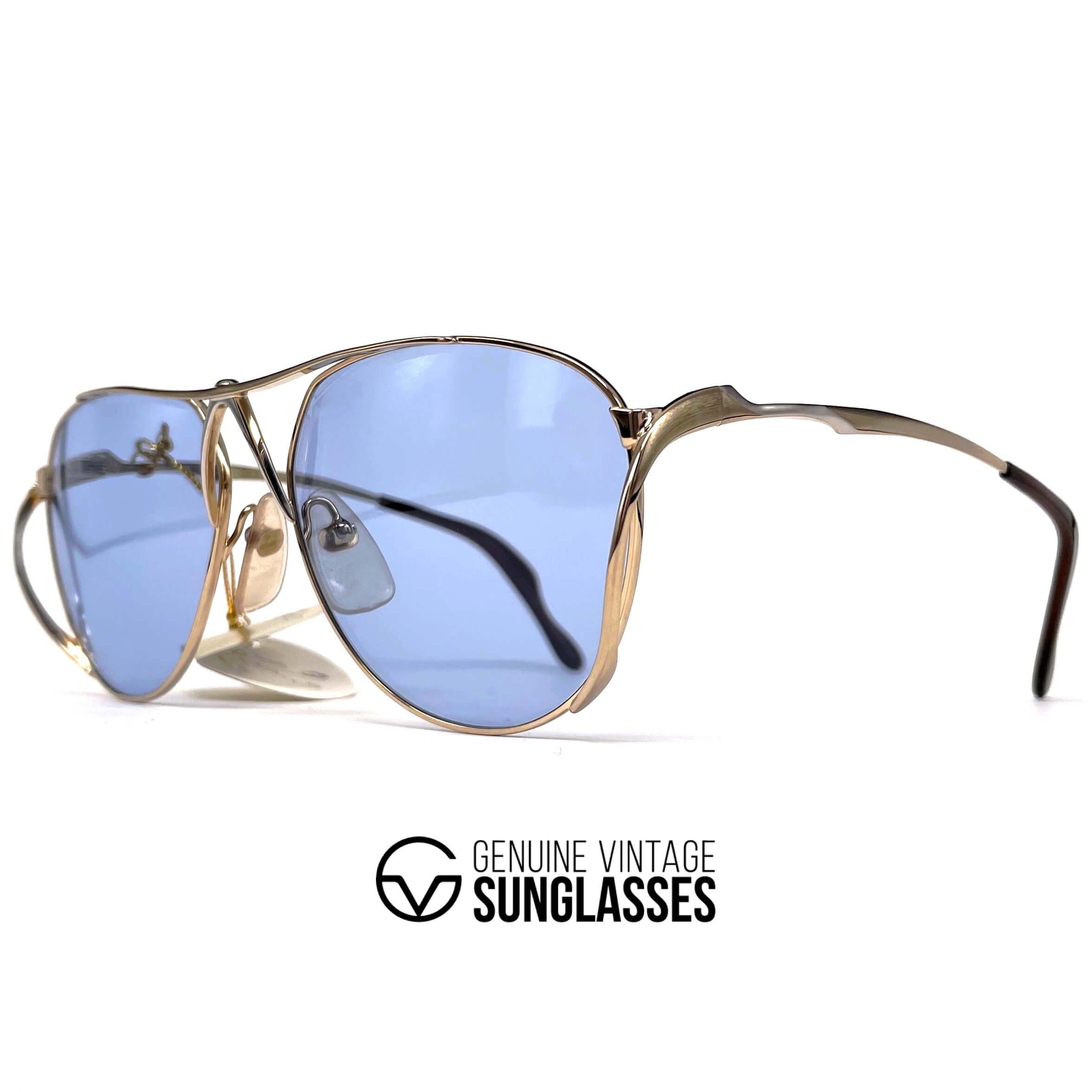 Vintage COLANI 1002 gold blue futuristic art sunglasses