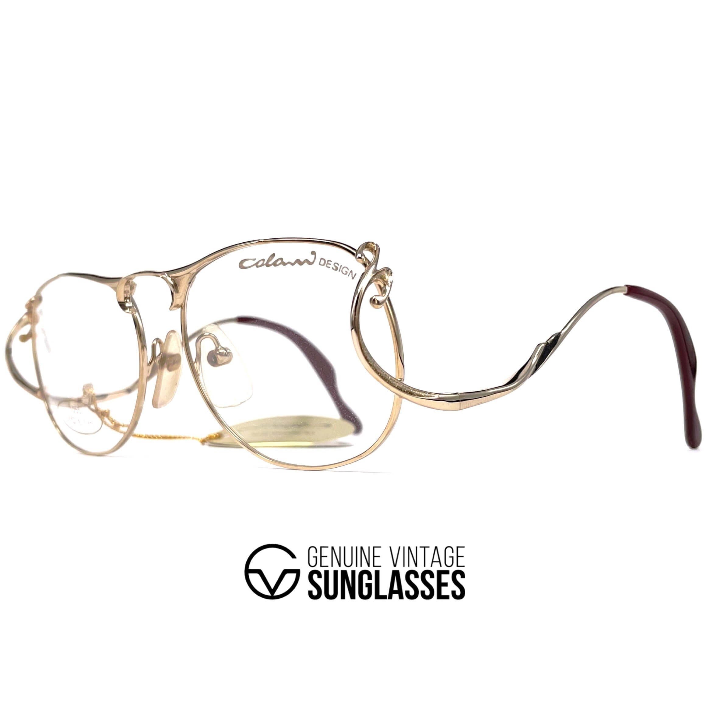 Vintage COLANI 1055 futuristic gold art glasses frames large