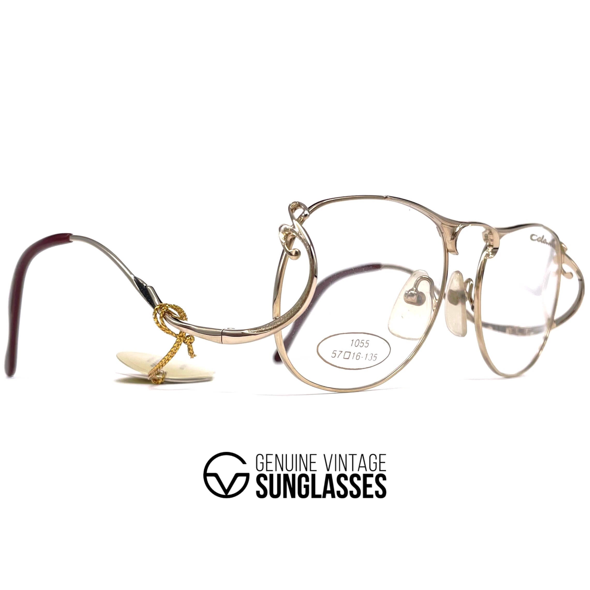 Vintage COLANI 1055 futuristic gold art glasses frames large