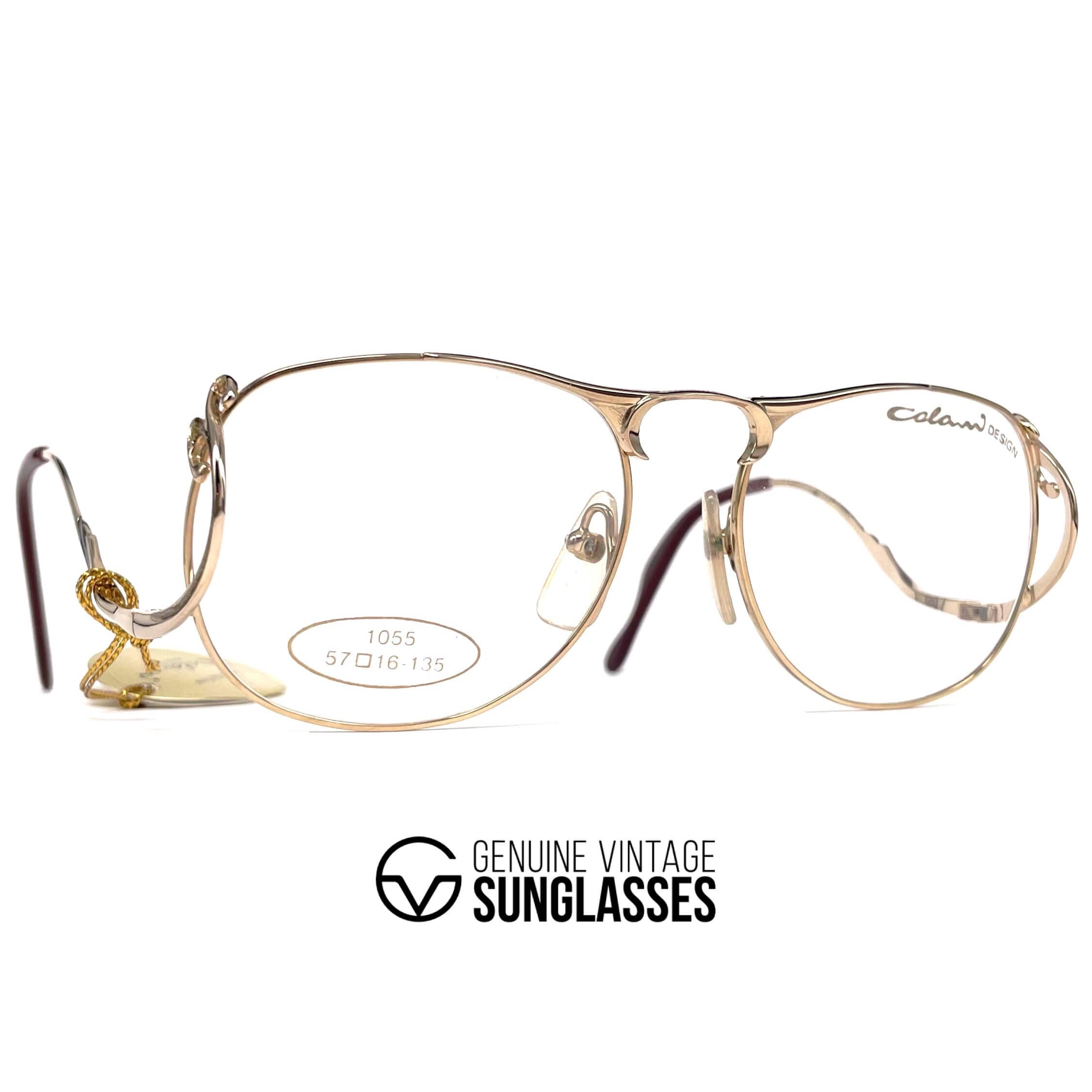 Vintage COLANI 1055 futuristic gold art glasses frames large