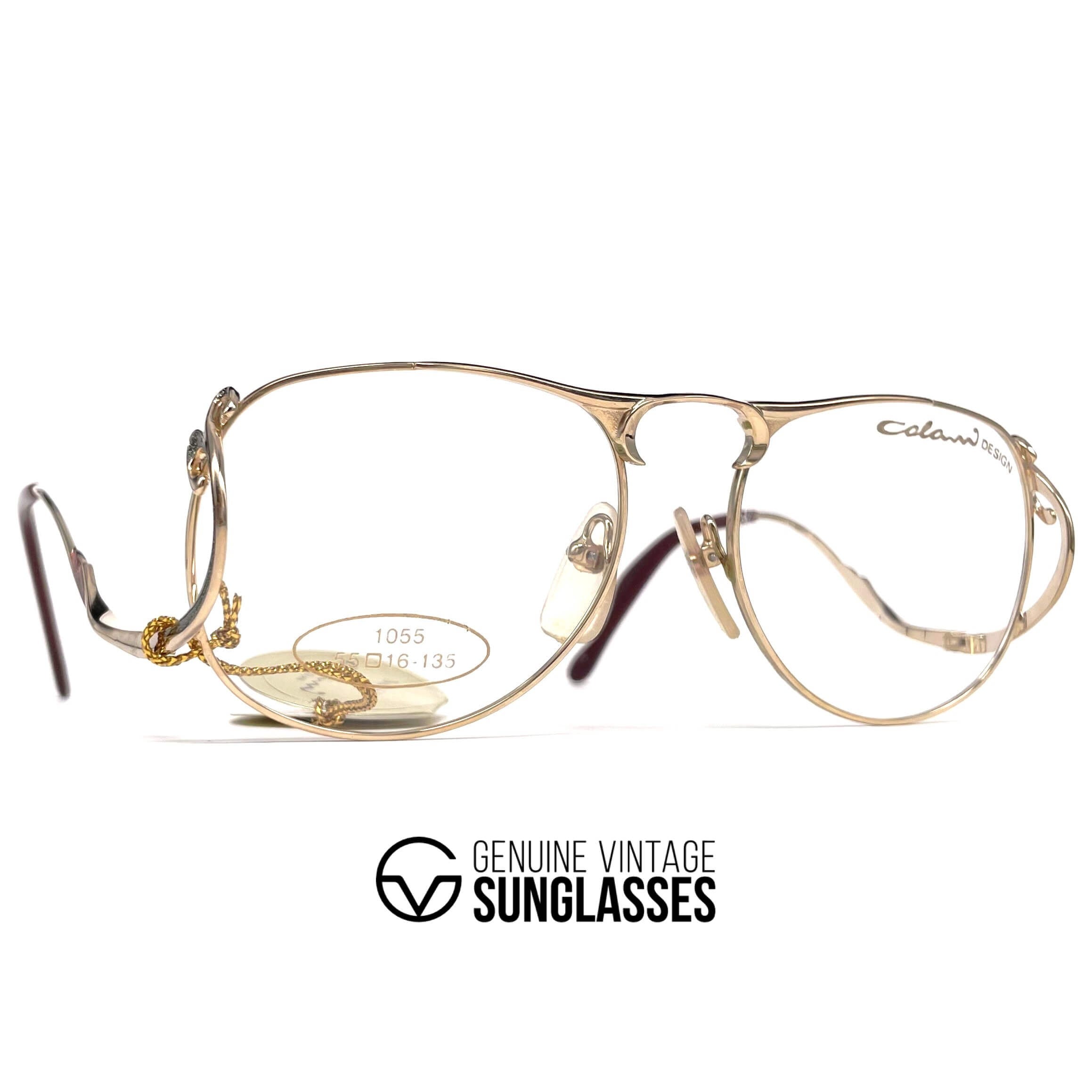 Vintage COLANI 1055 futuristic gold art glasses frames medium