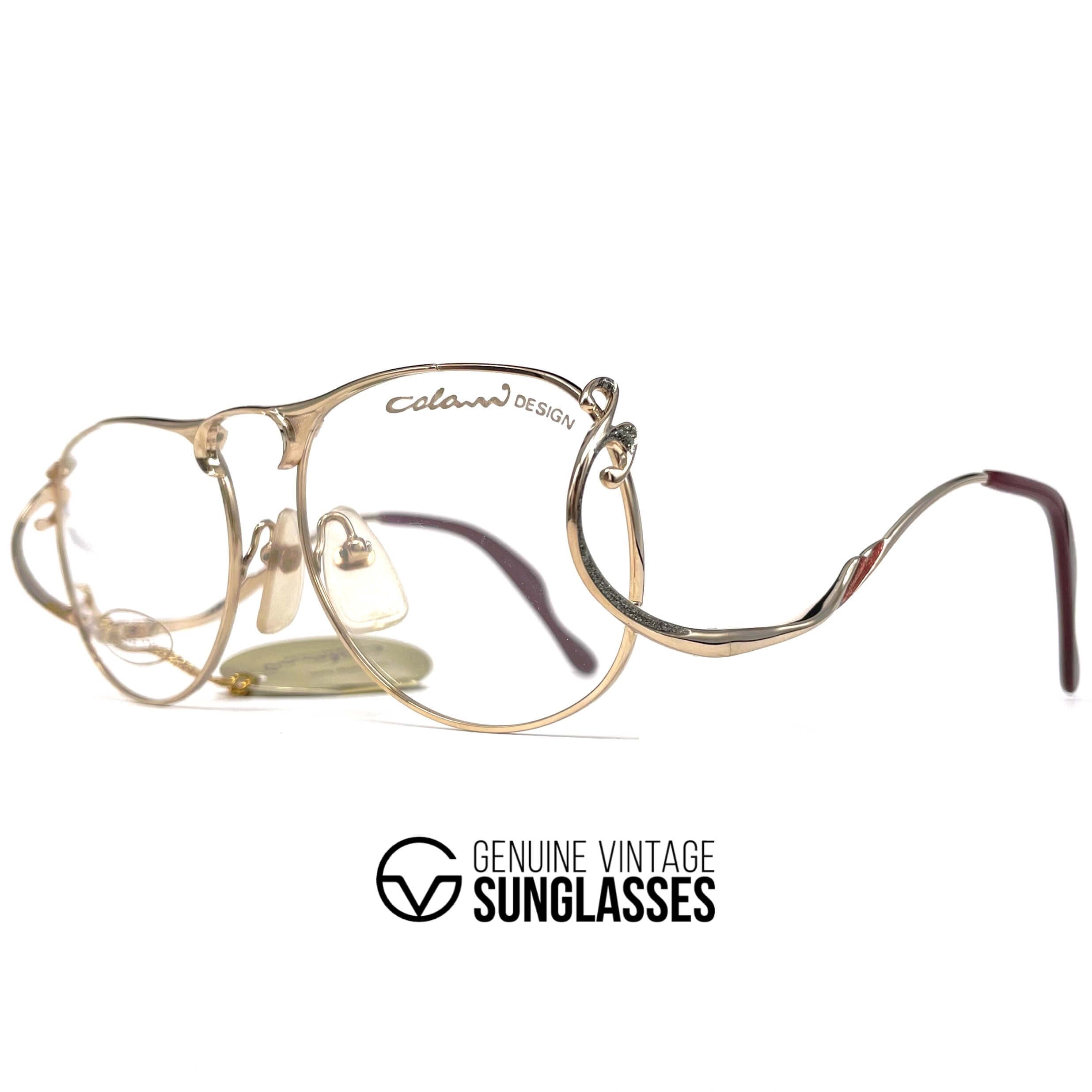 Vintage COLANI 1055 futuristic gold art glasses frames medium