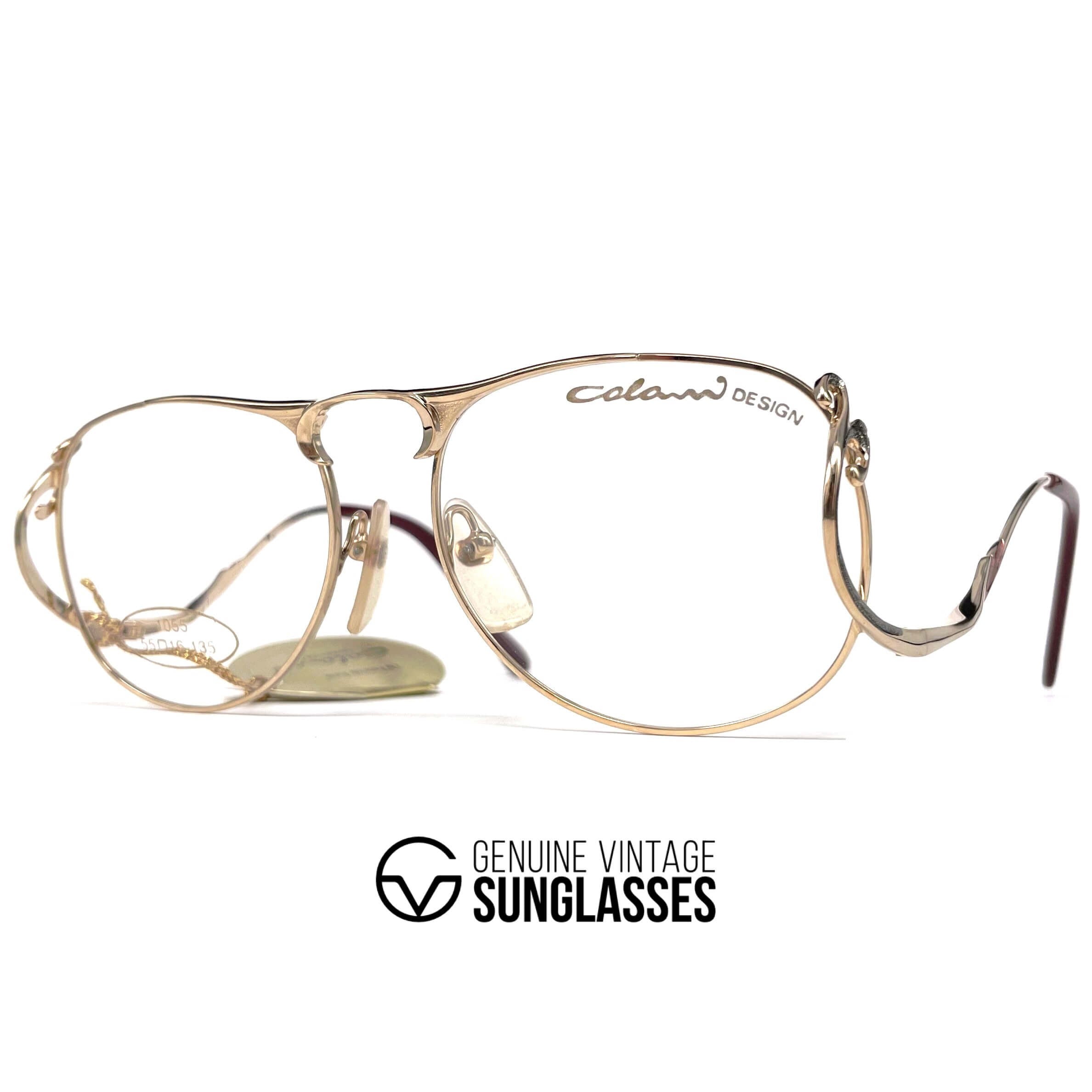 Vintage COLANI 1055 futuristic gold art glasses frames medium