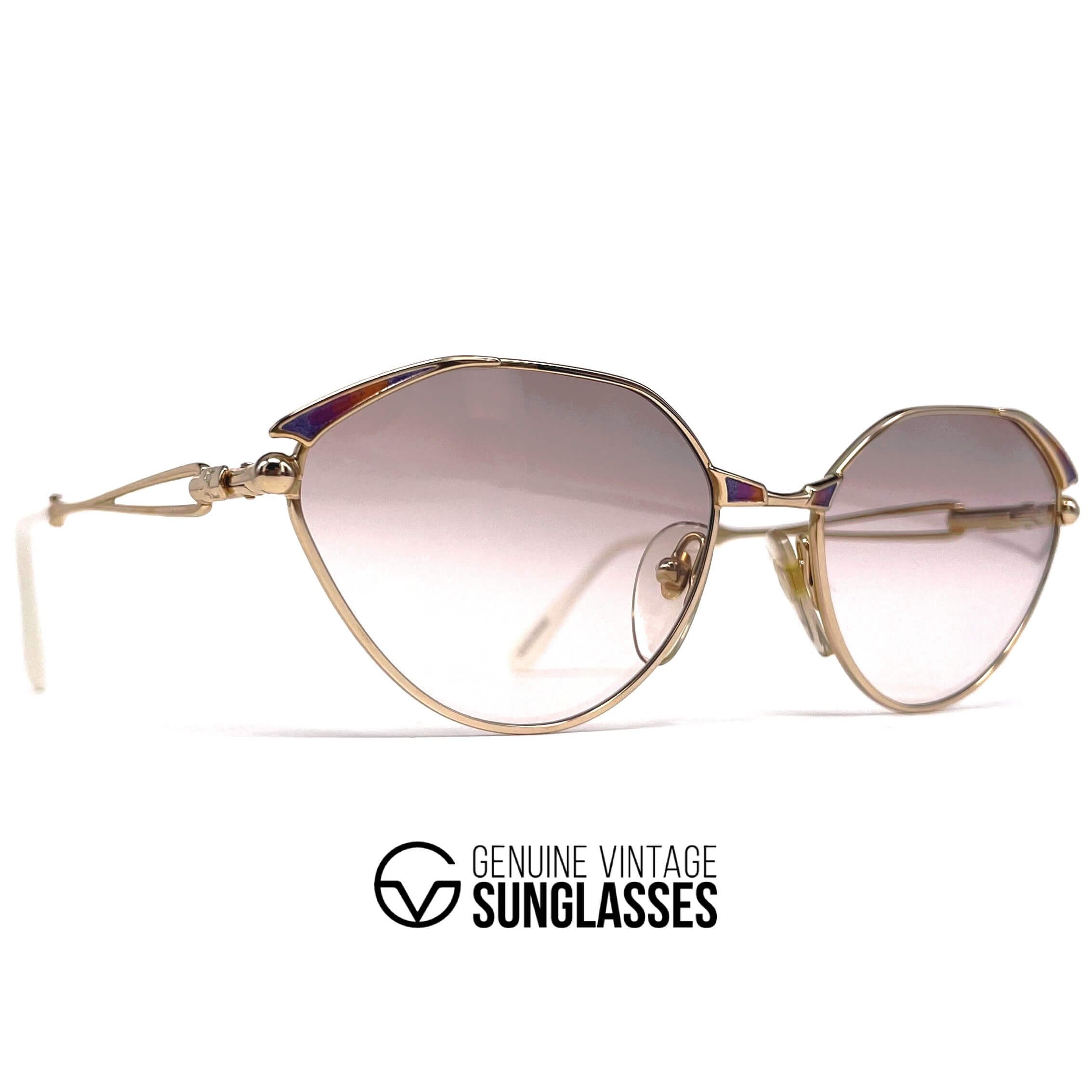 Vintage COURREGES 80 Y 281 designer gold sunglasses
