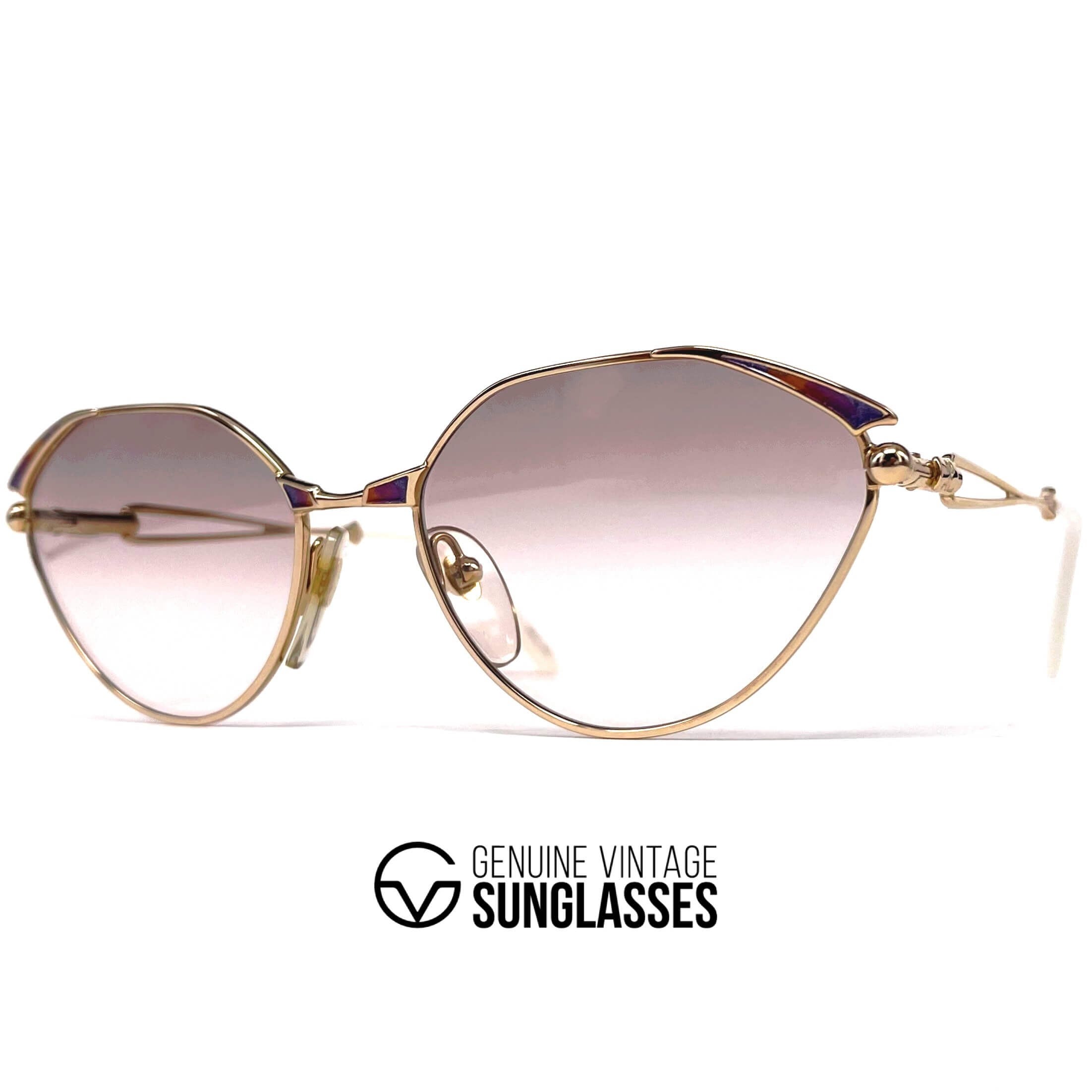 Vintage COURREGES 80 Y 281 designer gold sunglasses
