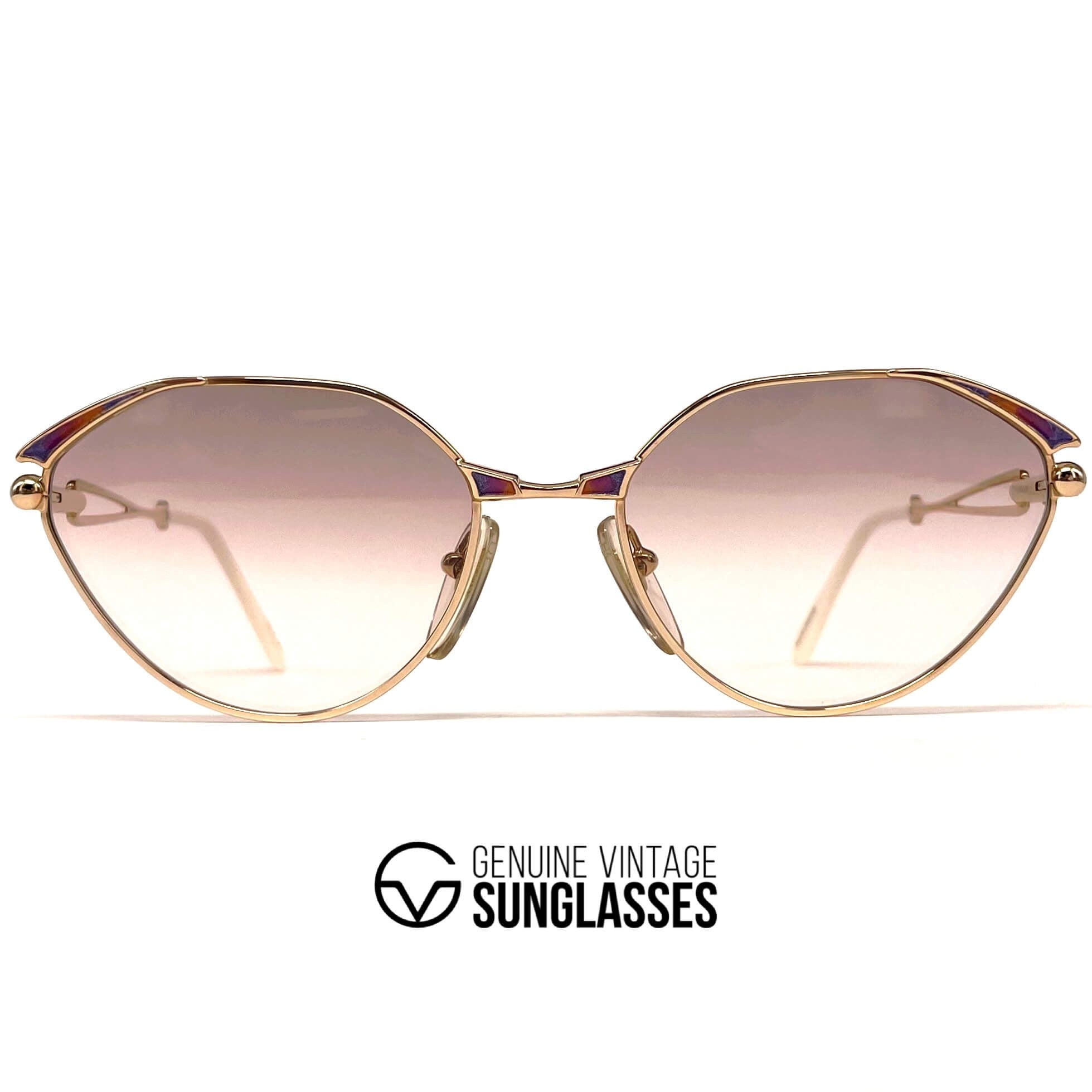 Vintage COURREGES 80 Y 281 designer gold sunglasses