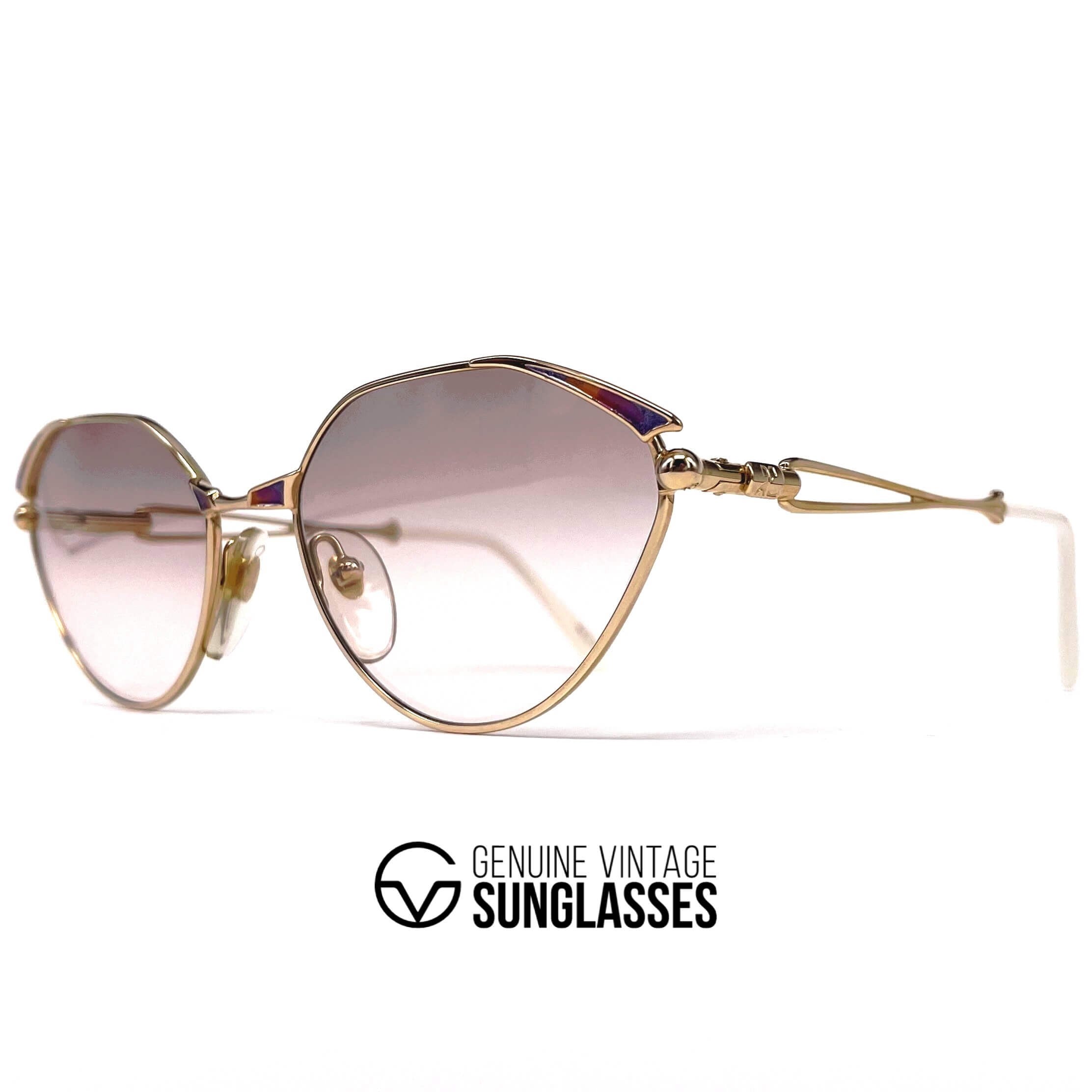 Vintage COURREGES 80 Y 281 designer gold sunglasses