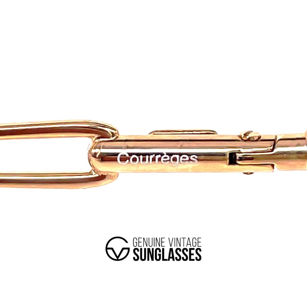 Vintage COURREGES 80 Y 281 gold designer glasses frames
