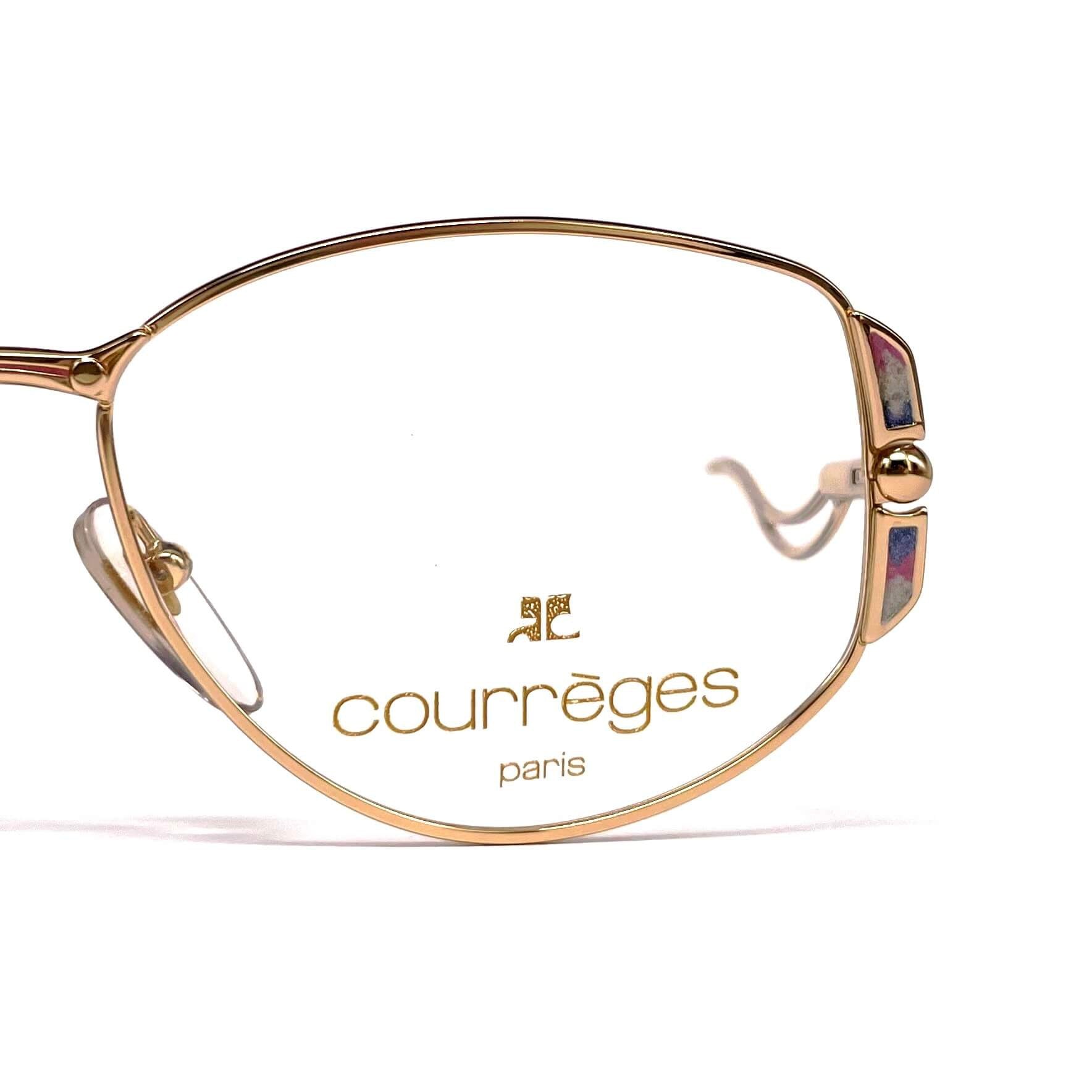 Vintage COURREGES 880 designer space age gold glasses frames