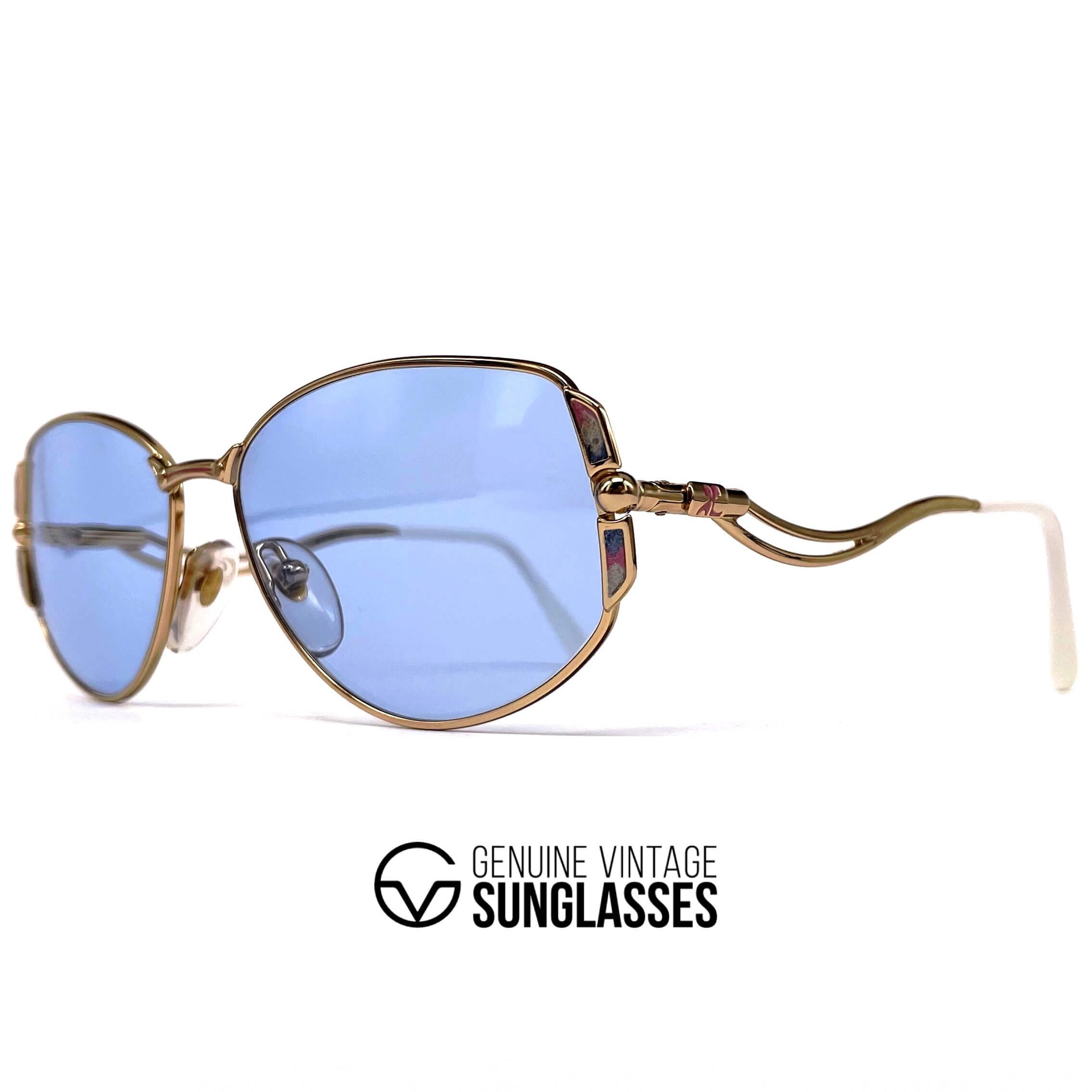 Vintage COURREGES 880 gold designer space age sunglasses