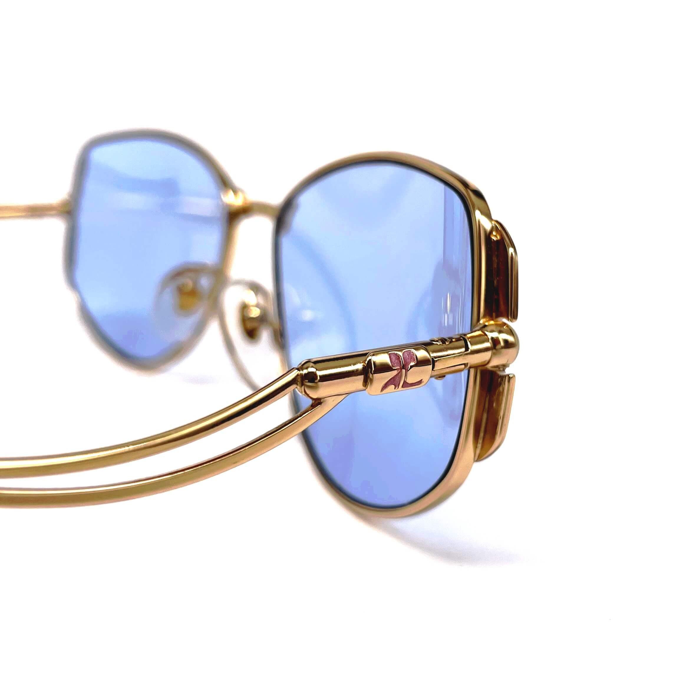 Vintage COURREGES 880 gold designer space age sunglasses