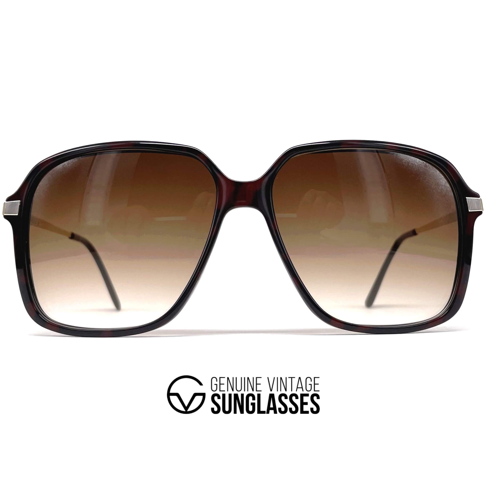 Vintage DUNHILL 6031 brown oversized luxury sunglasses