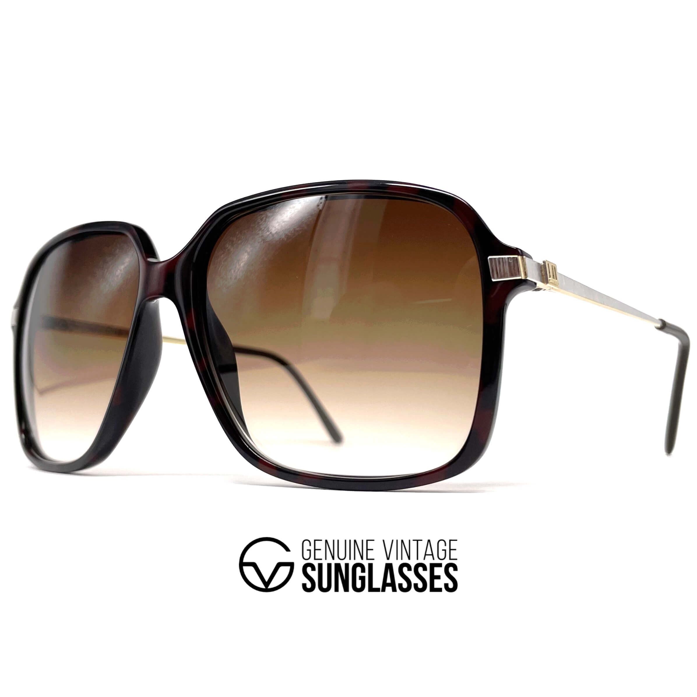 Vintage DUNHILL 6031 brown oversized luxury sunglasses