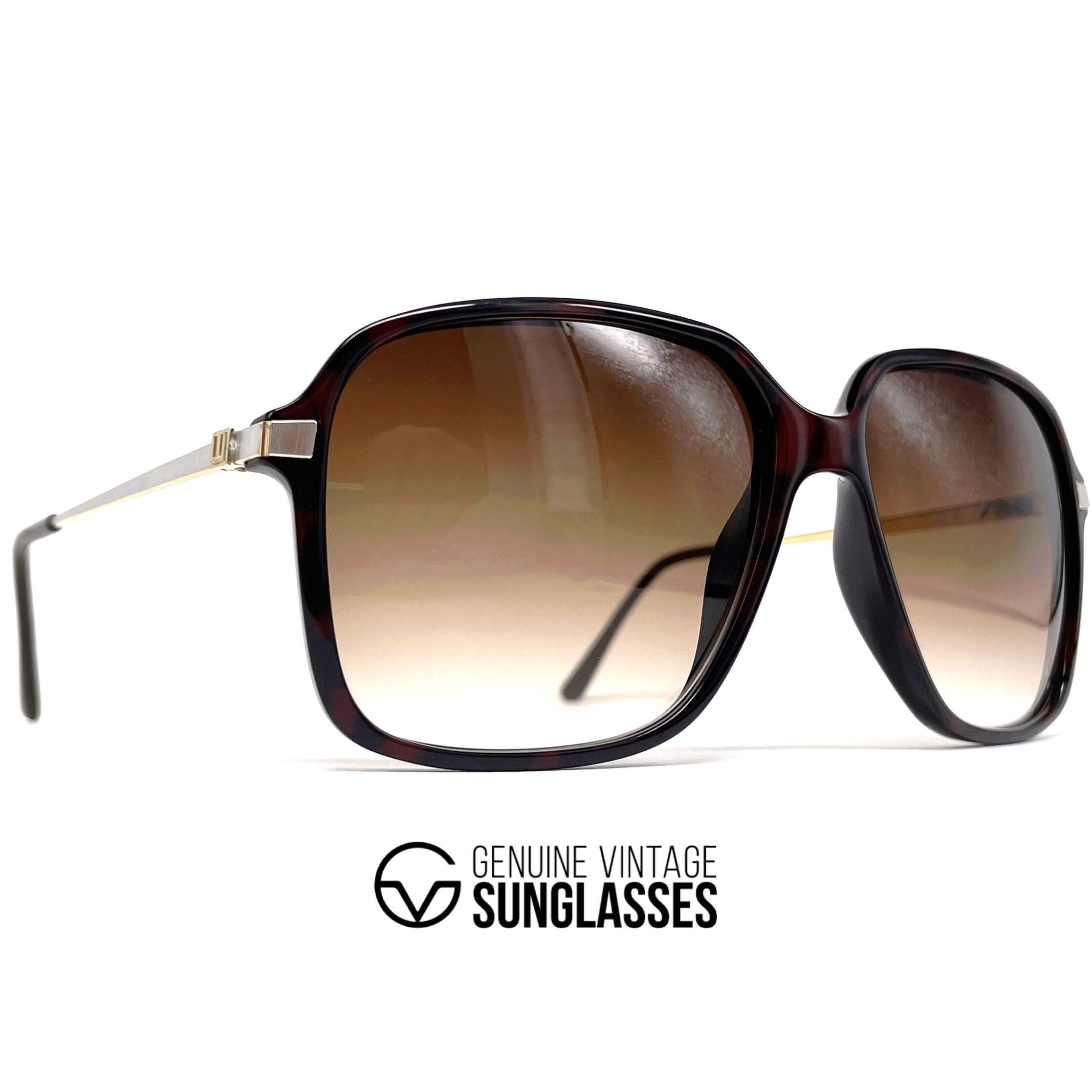 Vintage DUNHILL 6031 brown oversized luxury sunglasses