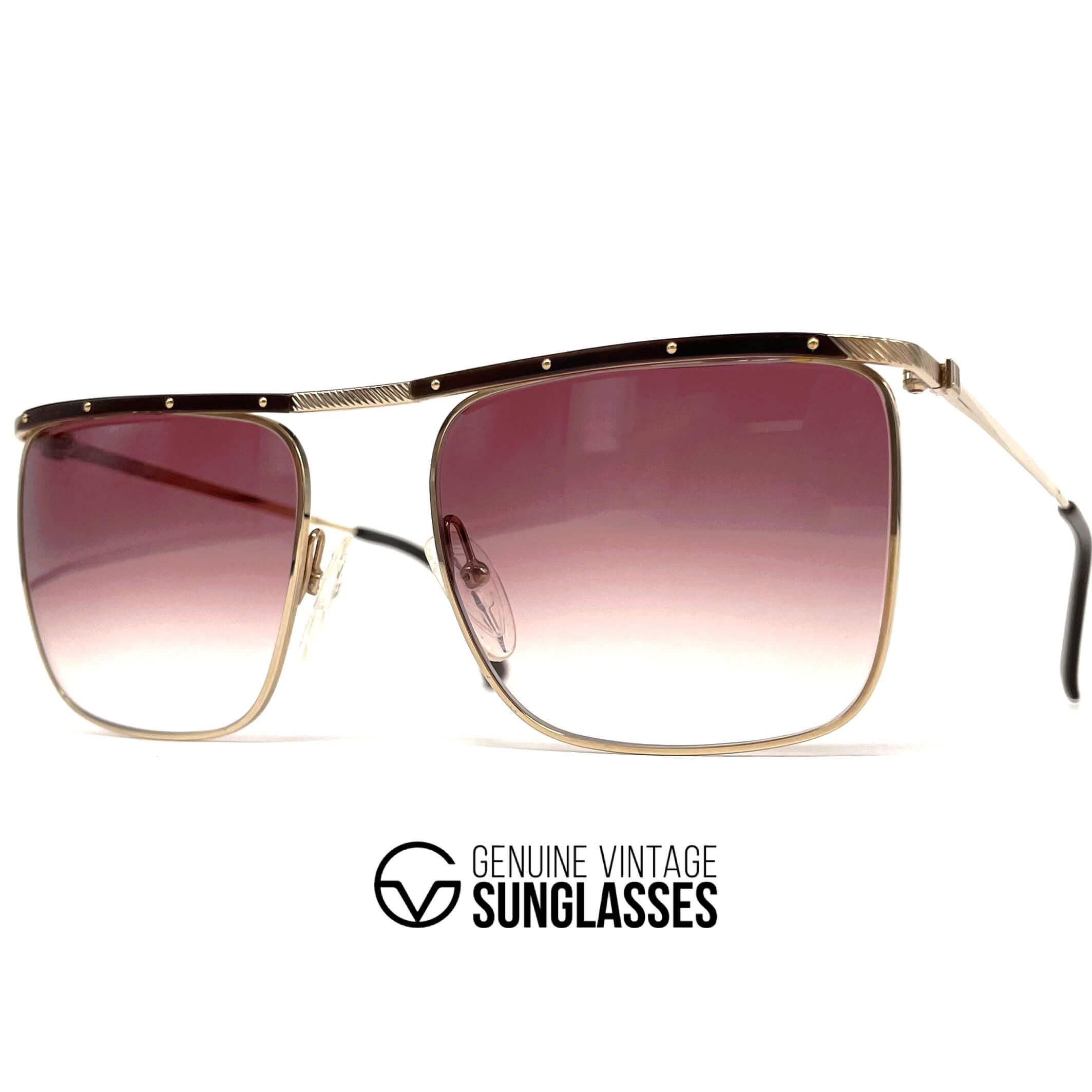 Vintage DUNHILL 6056 gold horn rimmed sunglasses