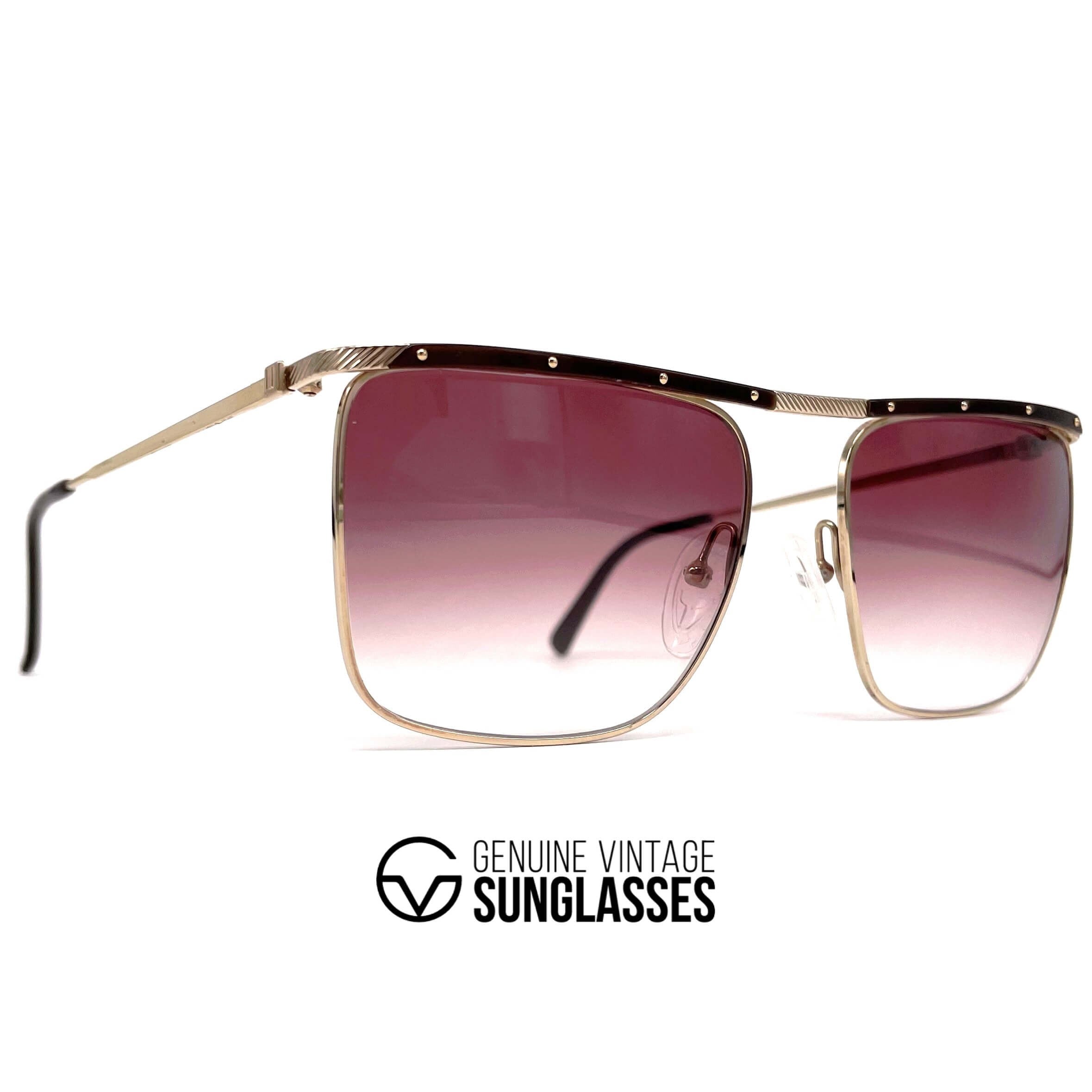 Vintage DUNHILL 6056 gold horn rimmed sunglasses