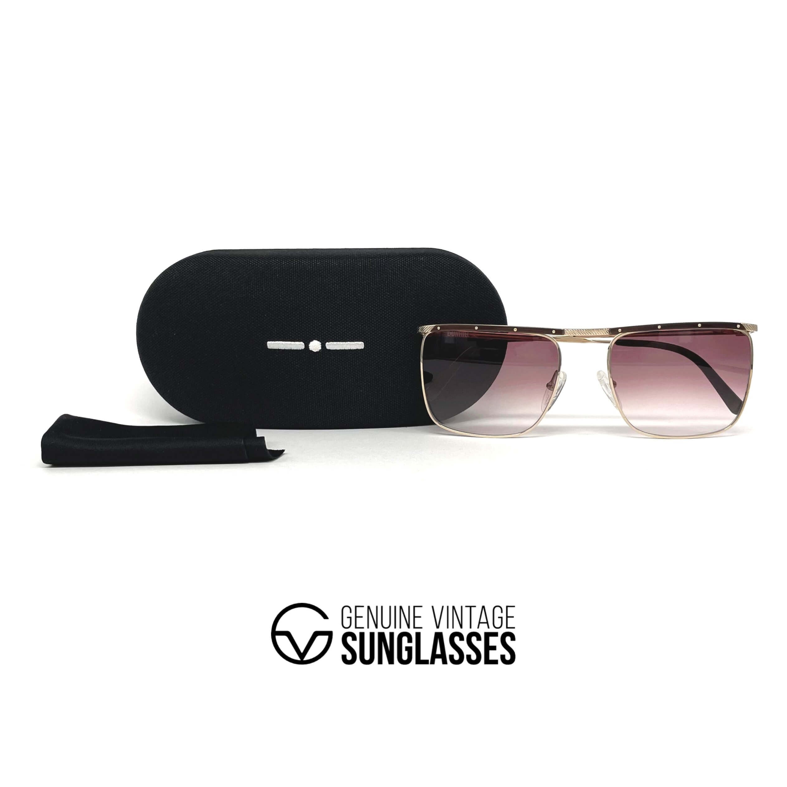 Vintage DUNHILL 6056 gold horn rimmed sunglasses