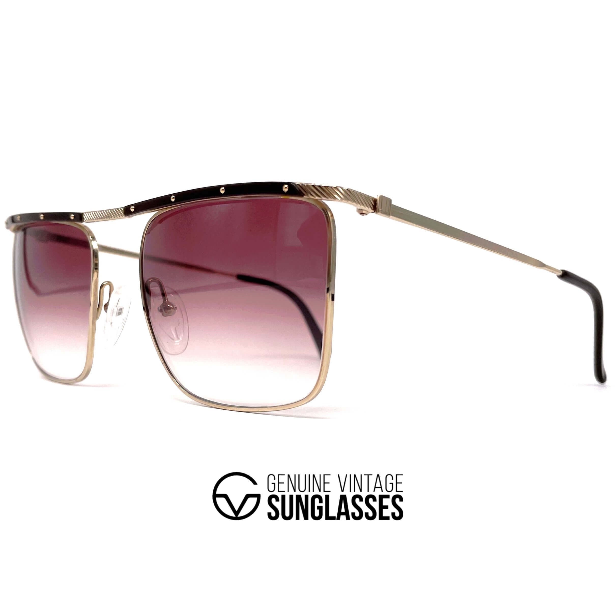 Vintage DUNHILL 6056 gold horn rimmed sunglasses