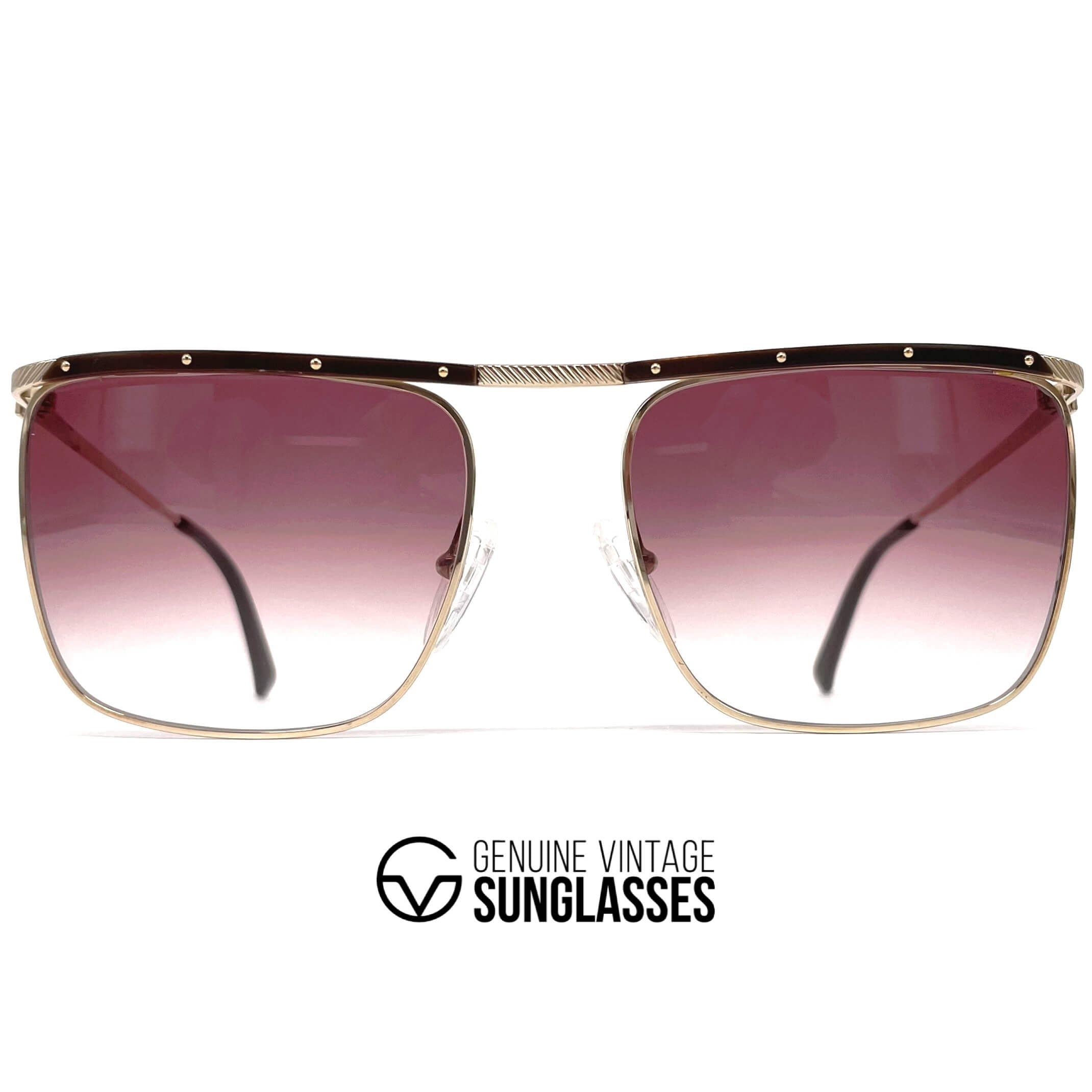 Vintage DUNHILL 6056 gold horn rimmed sunglasses