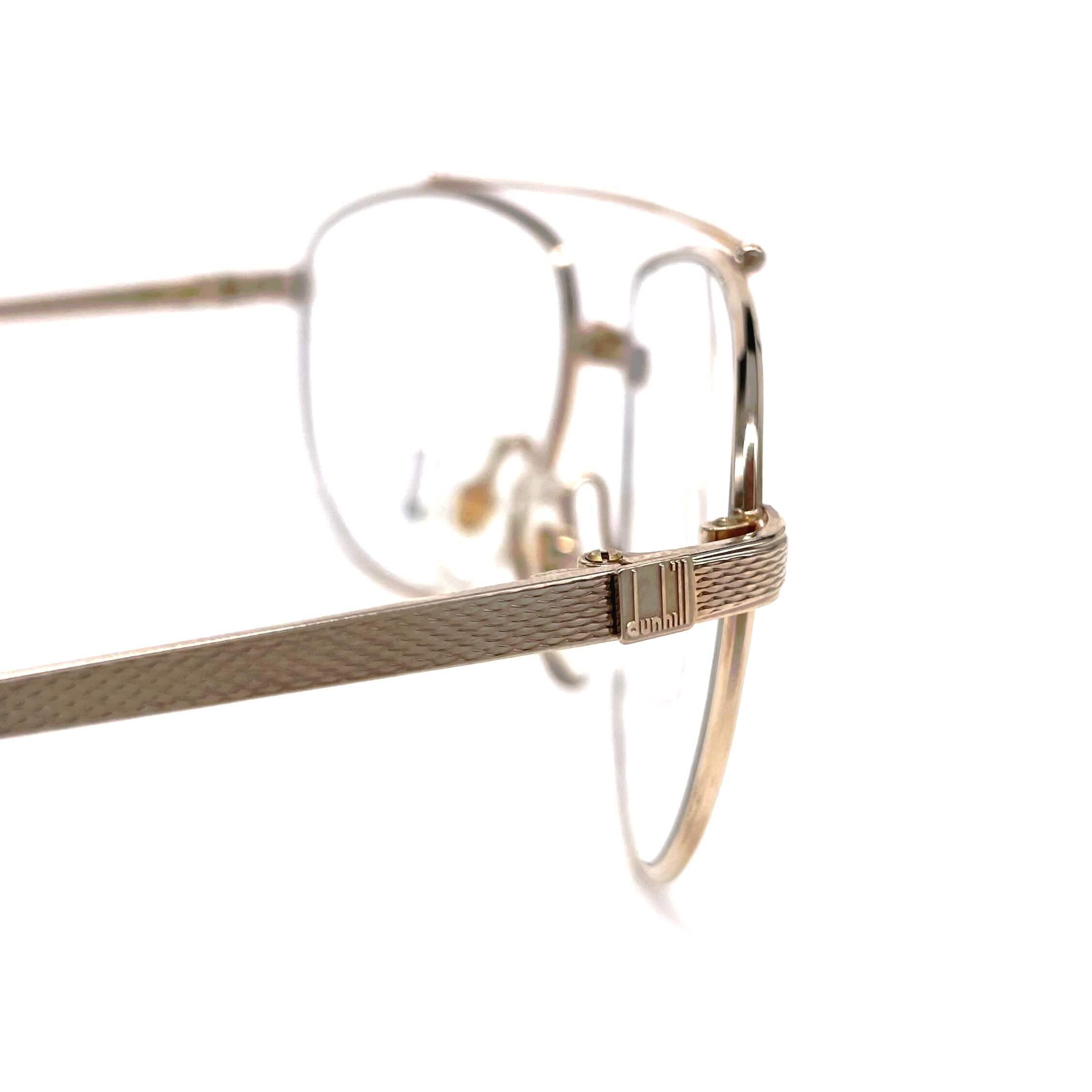 Vintage DUNHILL 6158 gold plated rhodanized aviator glasses frames