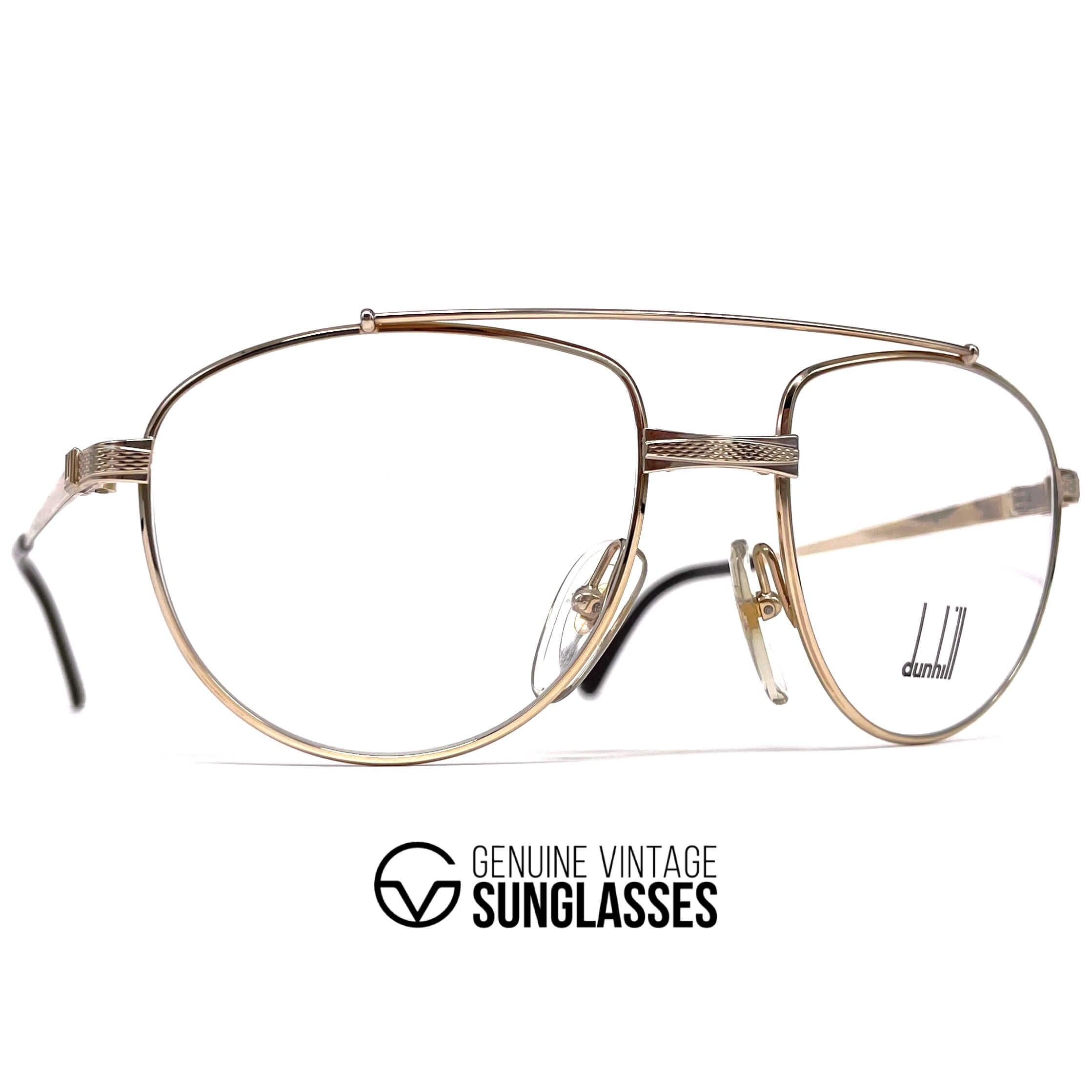 Vintage DUNHILL 6158 gold plated rhodanized aviator glasses frames