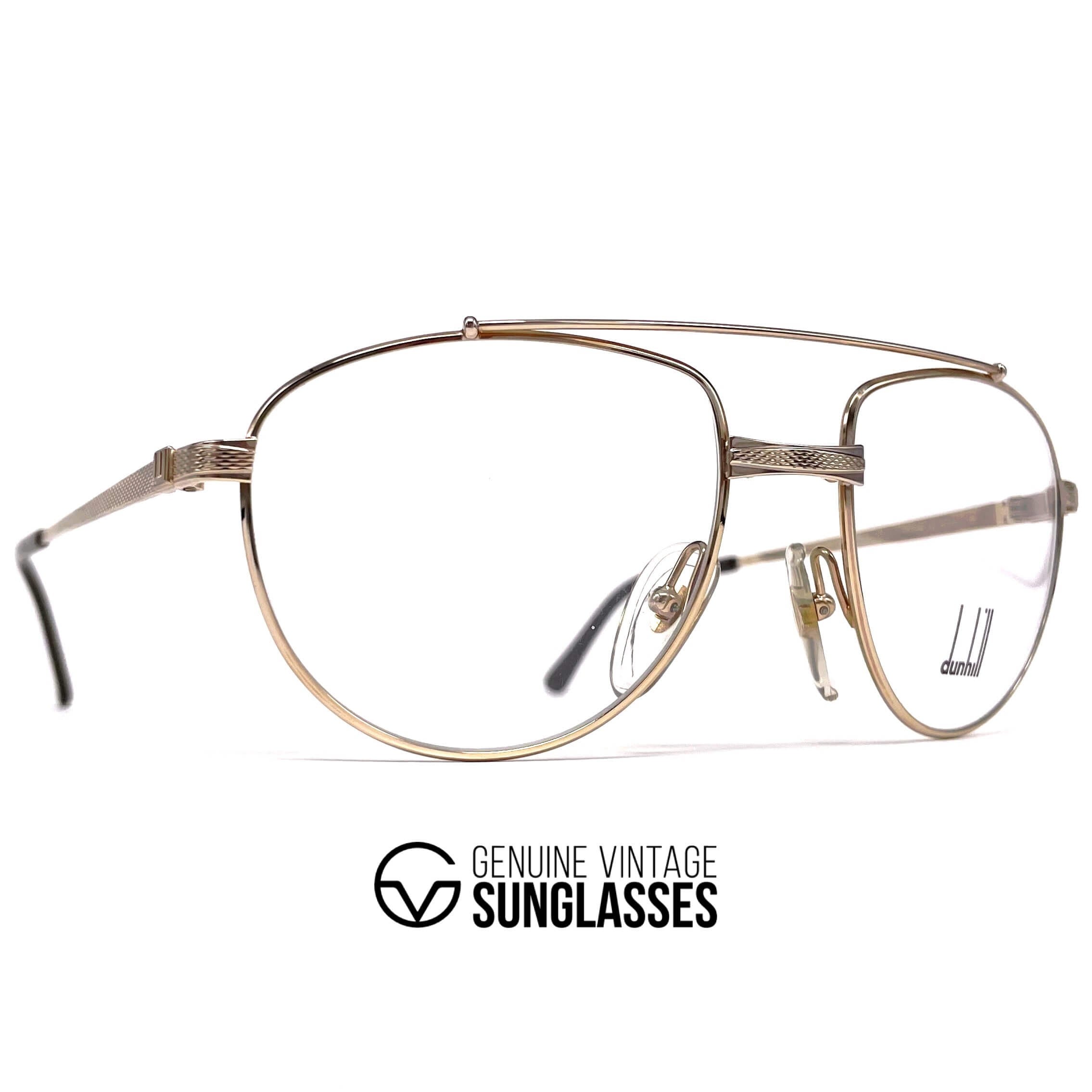 Vintage DUNHILL 6158 gold plated rhodanized aviator glasses frames