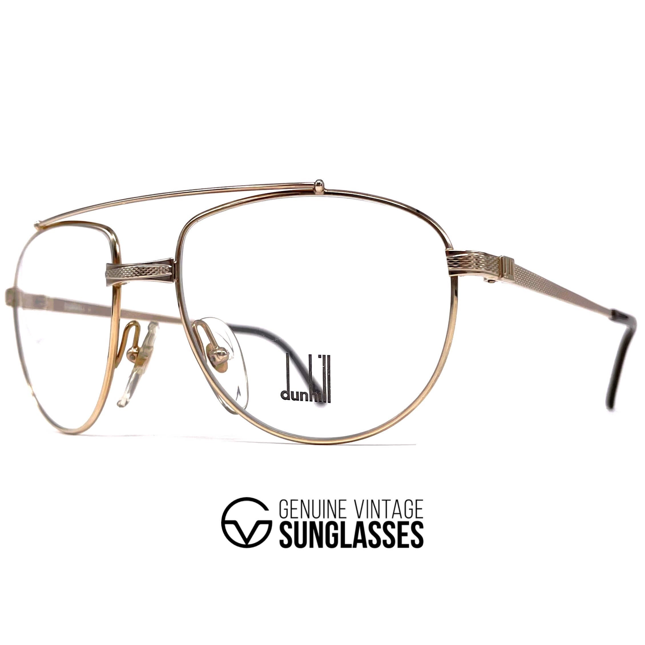 Vintage DUNHILL 6158 gold plated rhodanized aviator glasses frames