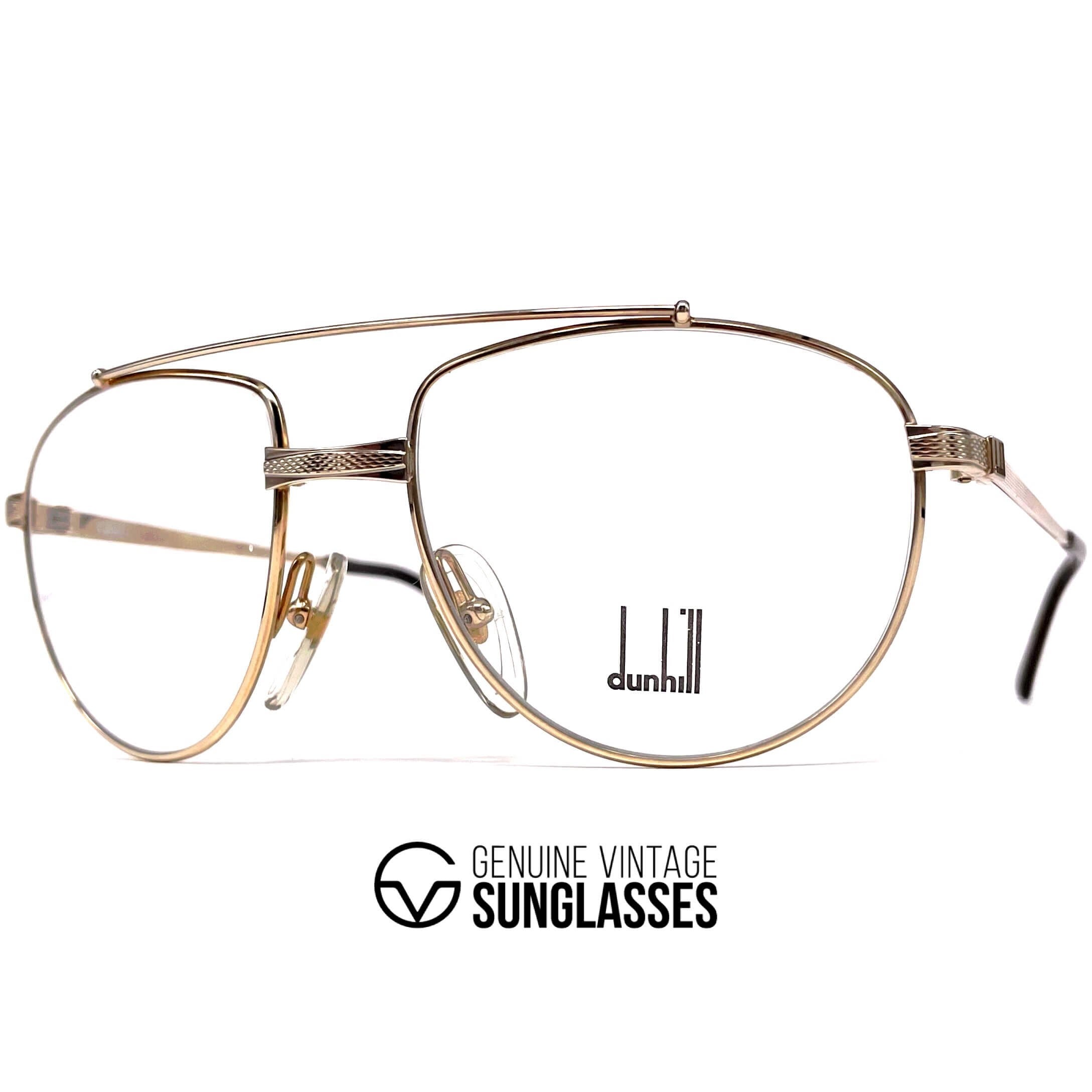 Vintage DUNHILL 6158 gold plated rhodanized aviator glasses frames