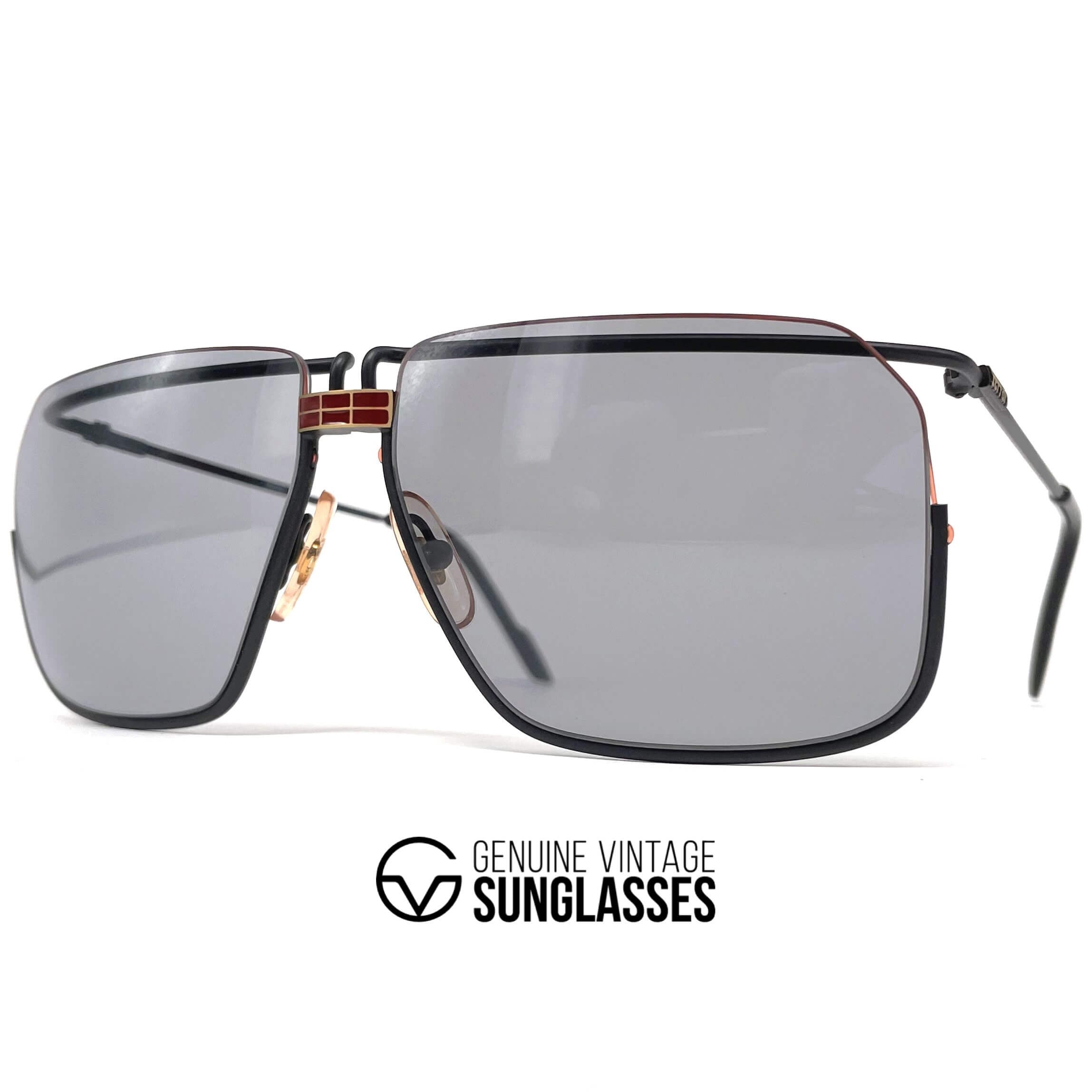 Vintage FERRARI F18/S black rimless sunglasses