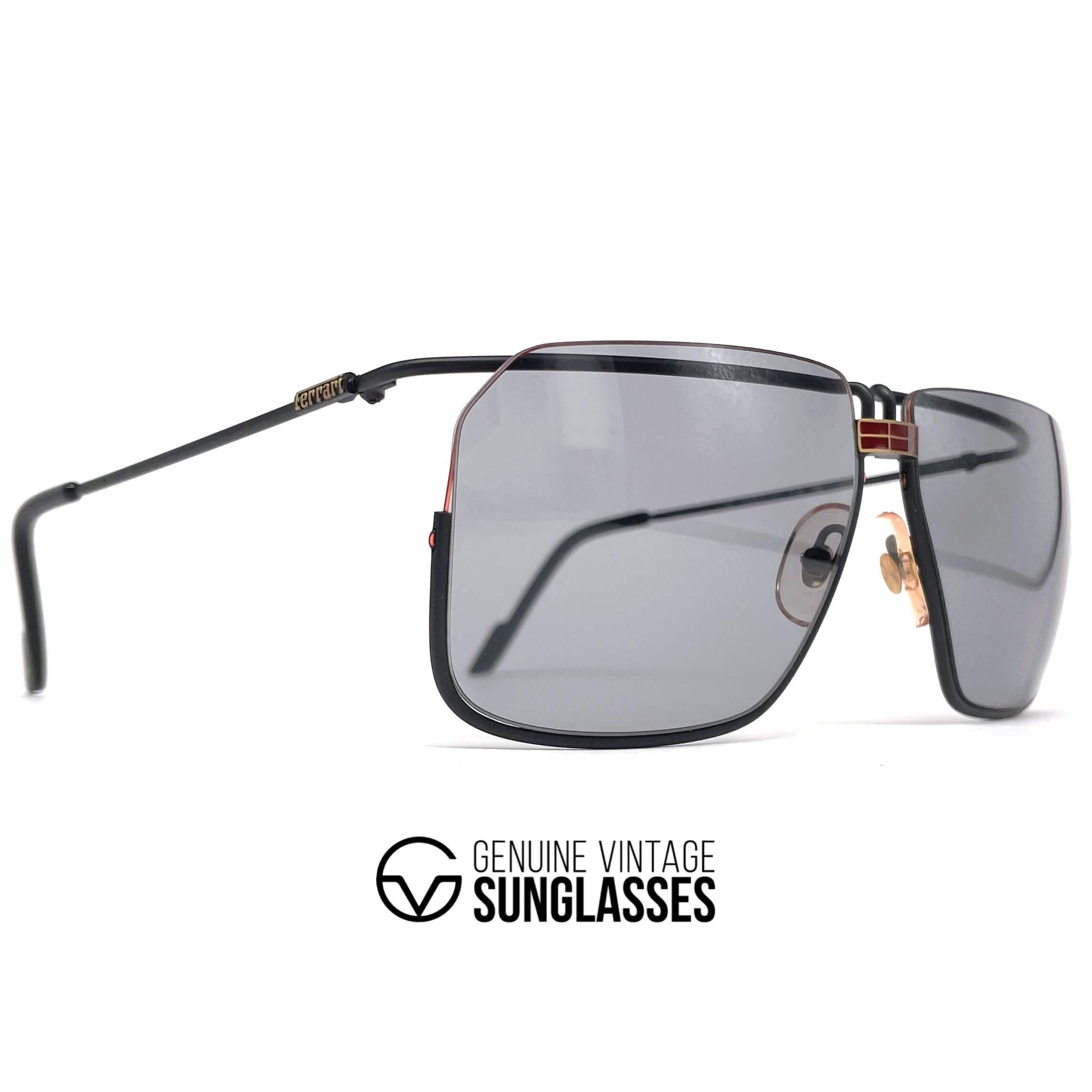 Vintage FERRARI F18/S black rimless sunglasses
