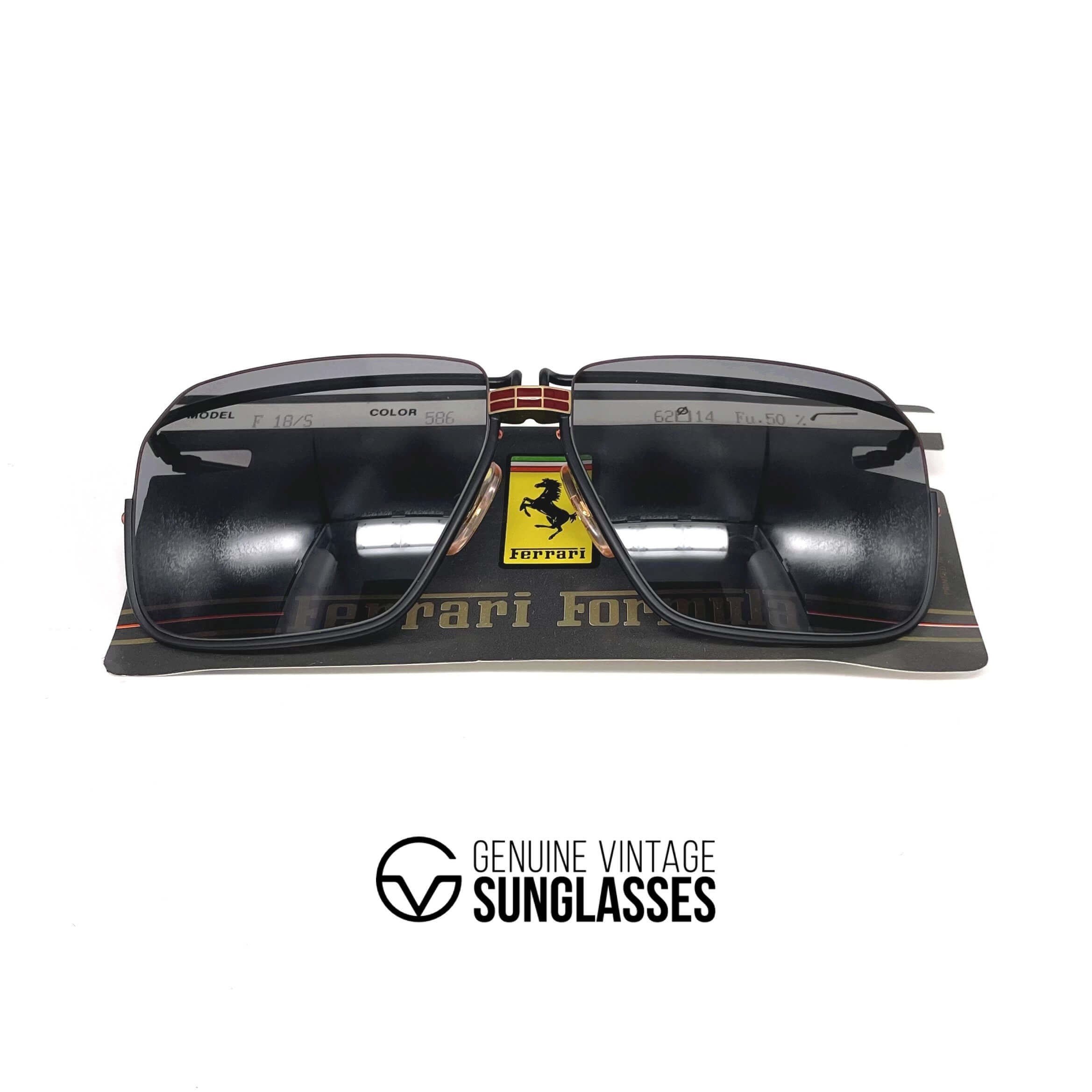 Vintage FERRARI F18/S black rimless sunglasses