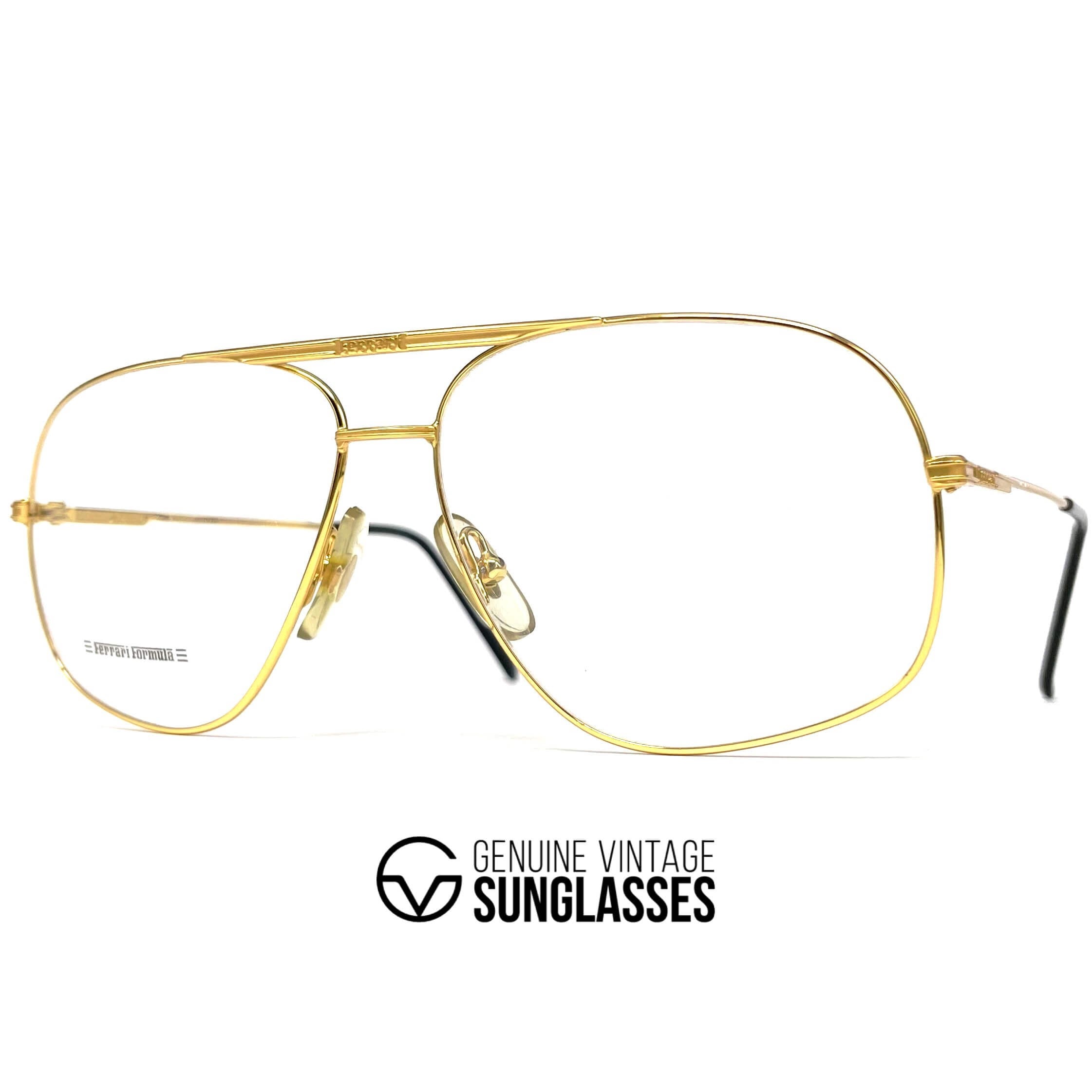 Vintage FERRARI F41 gold aviator glasses frames
