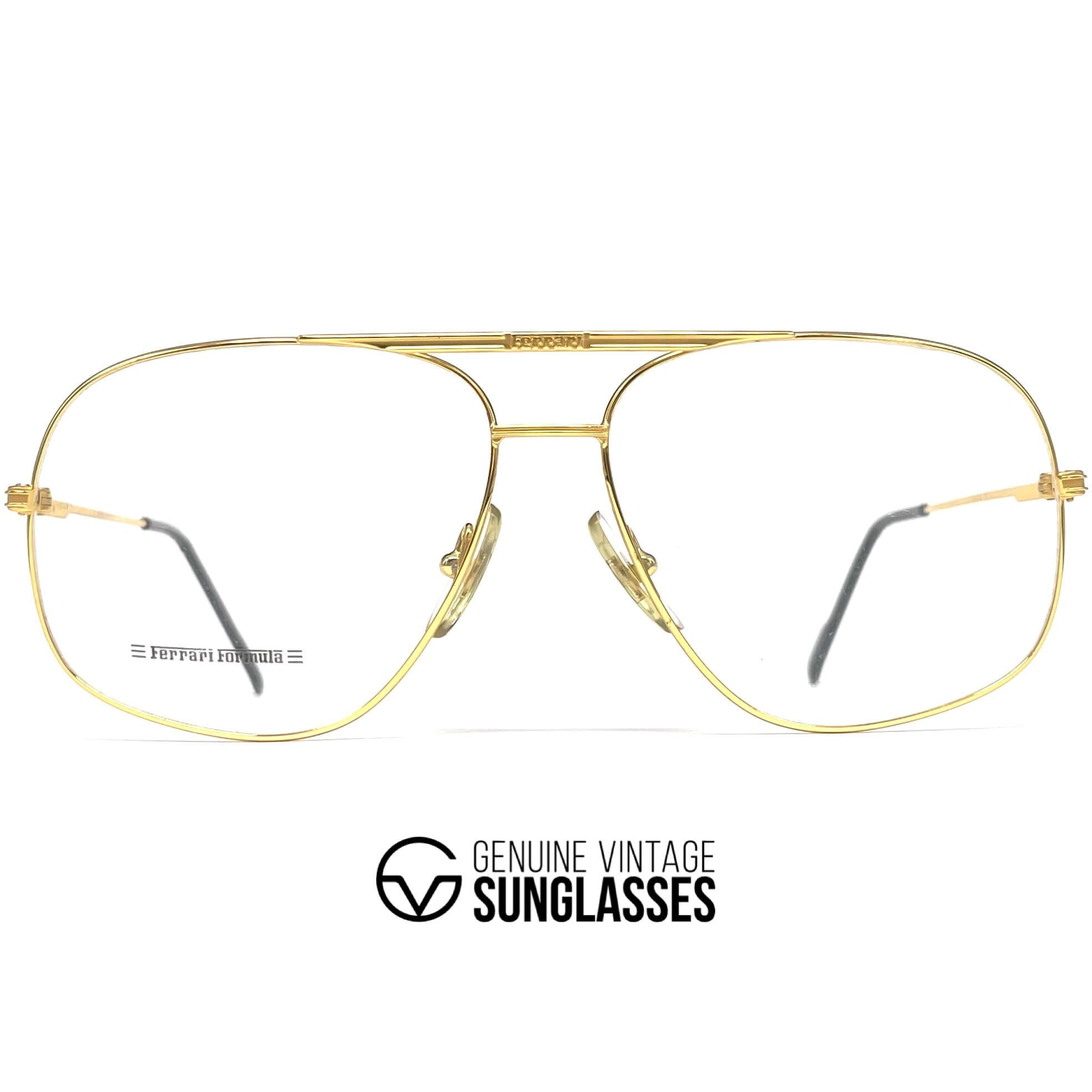 Vintage FERRARI F41 gold aviator glasses frames