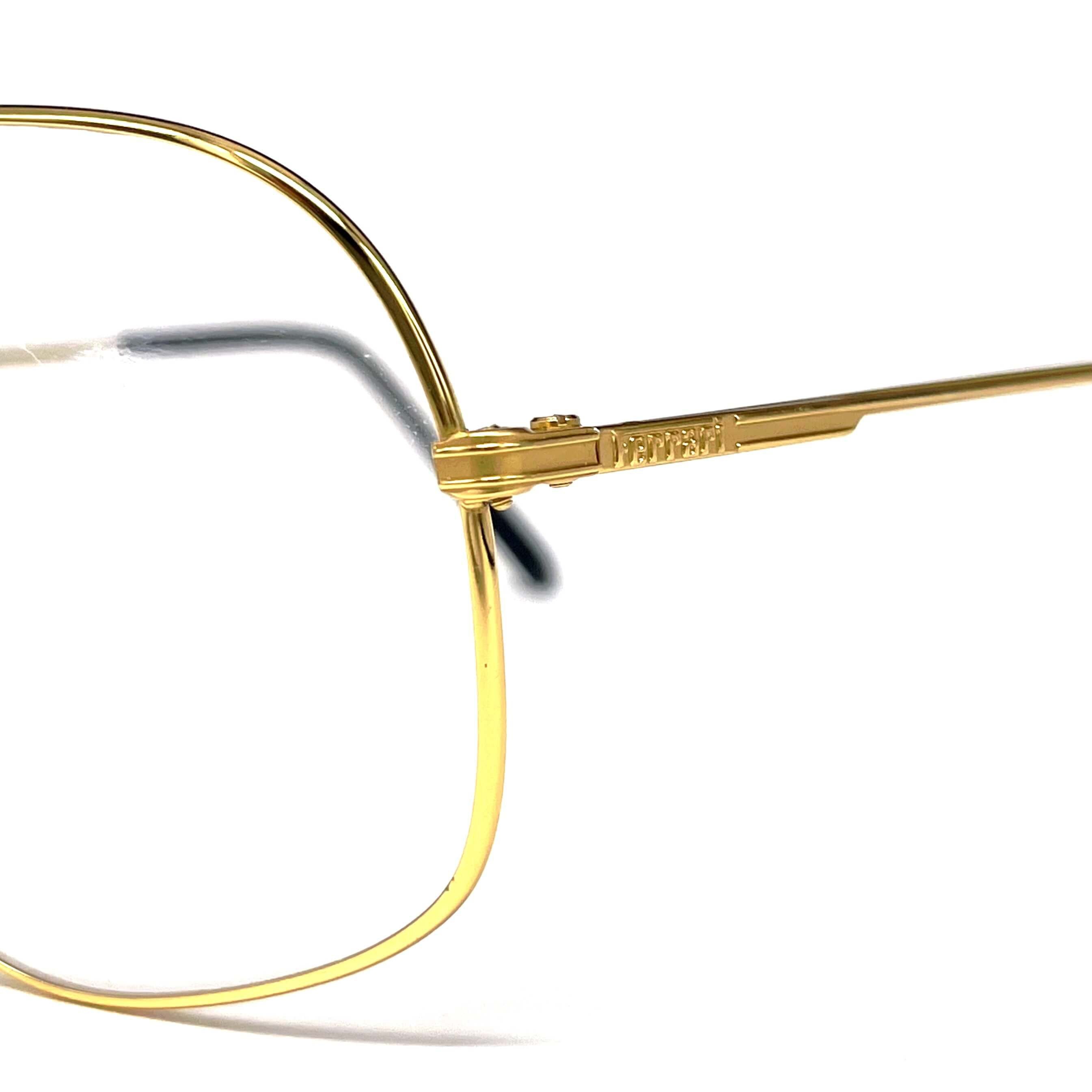 Vintage FERRARI F41 gold aviator glasses frames