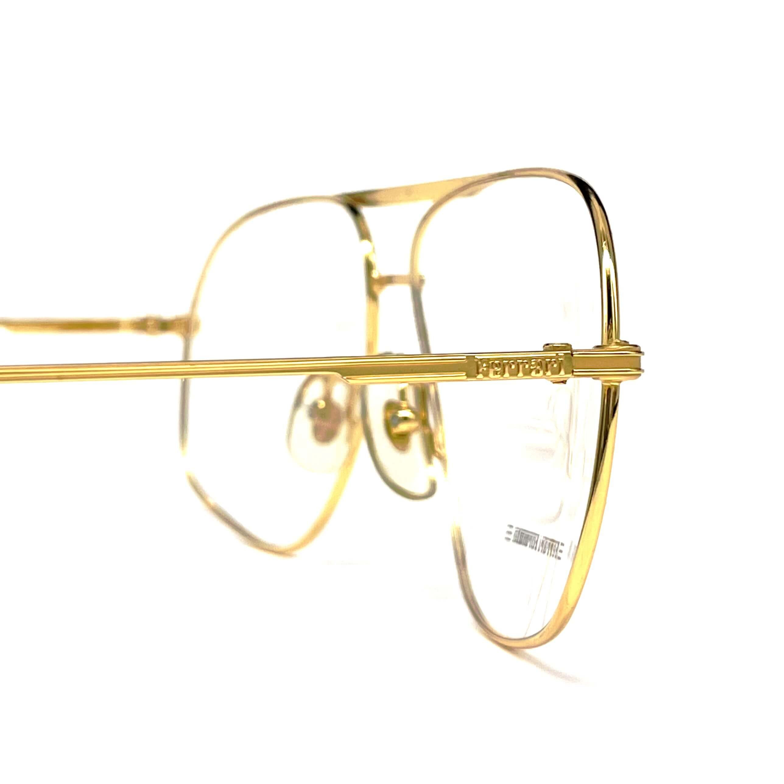 Vintage FERRARI F41 gold aviator glasses frames