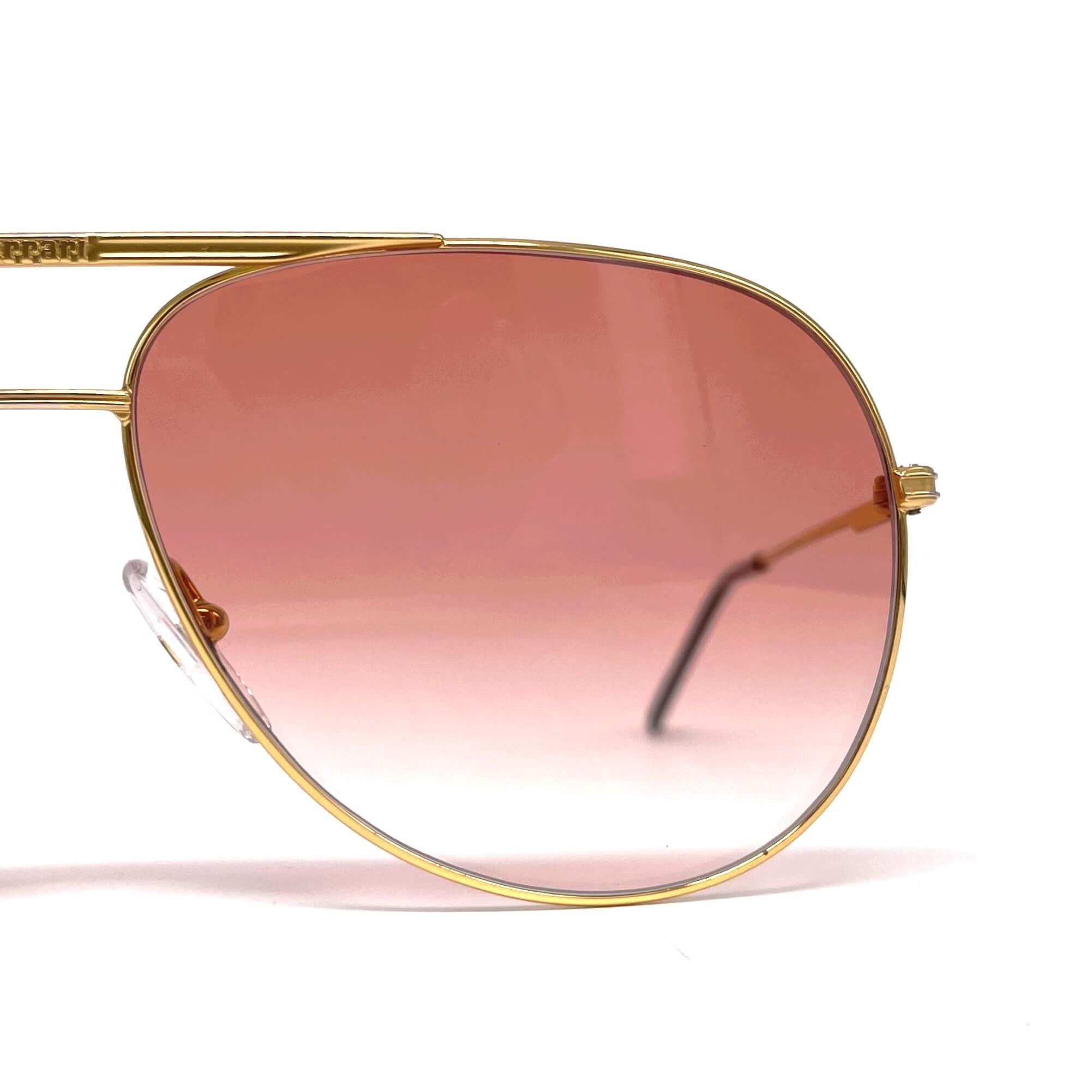 Vintage FERRARI F43 gold red aviator sunglasses